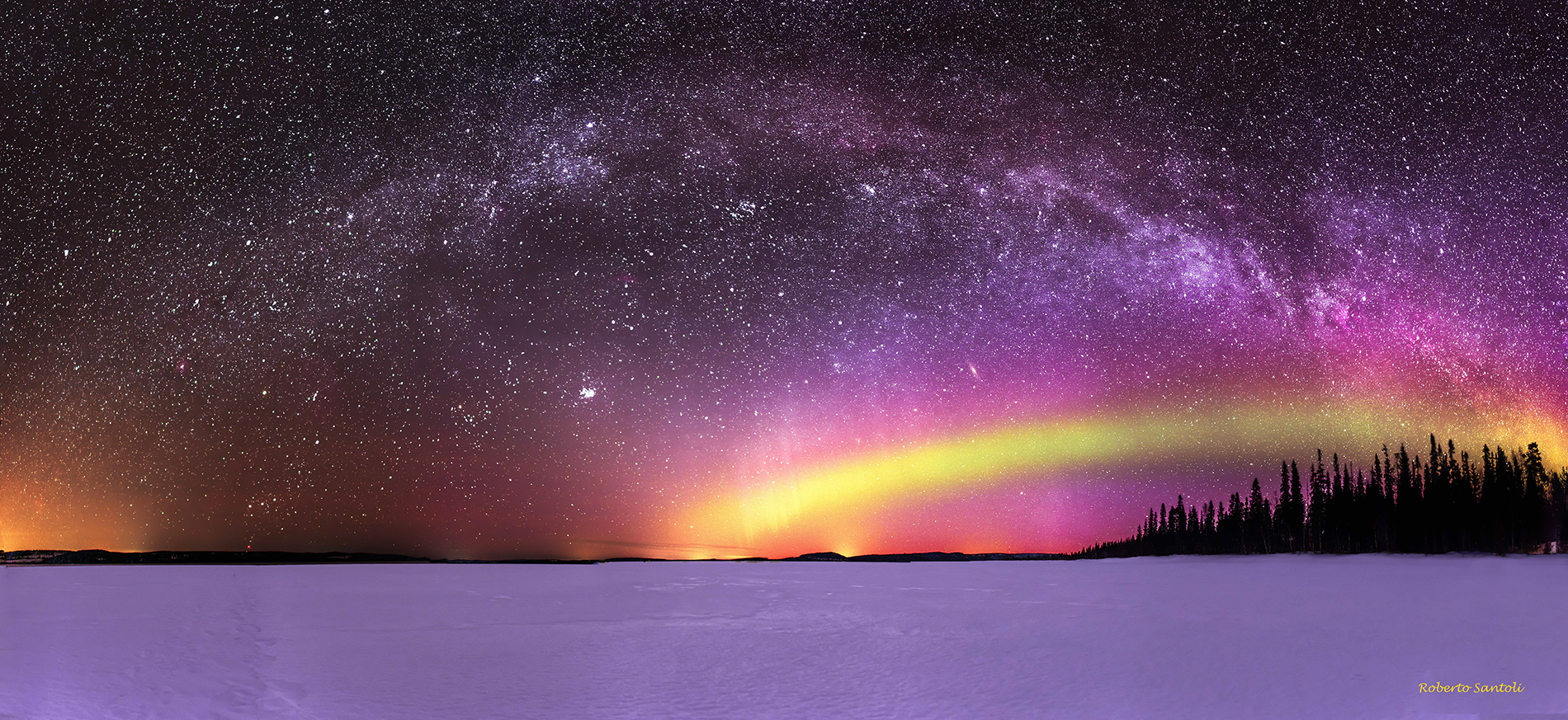 via lattea nel cuore della Lapponia finlandese