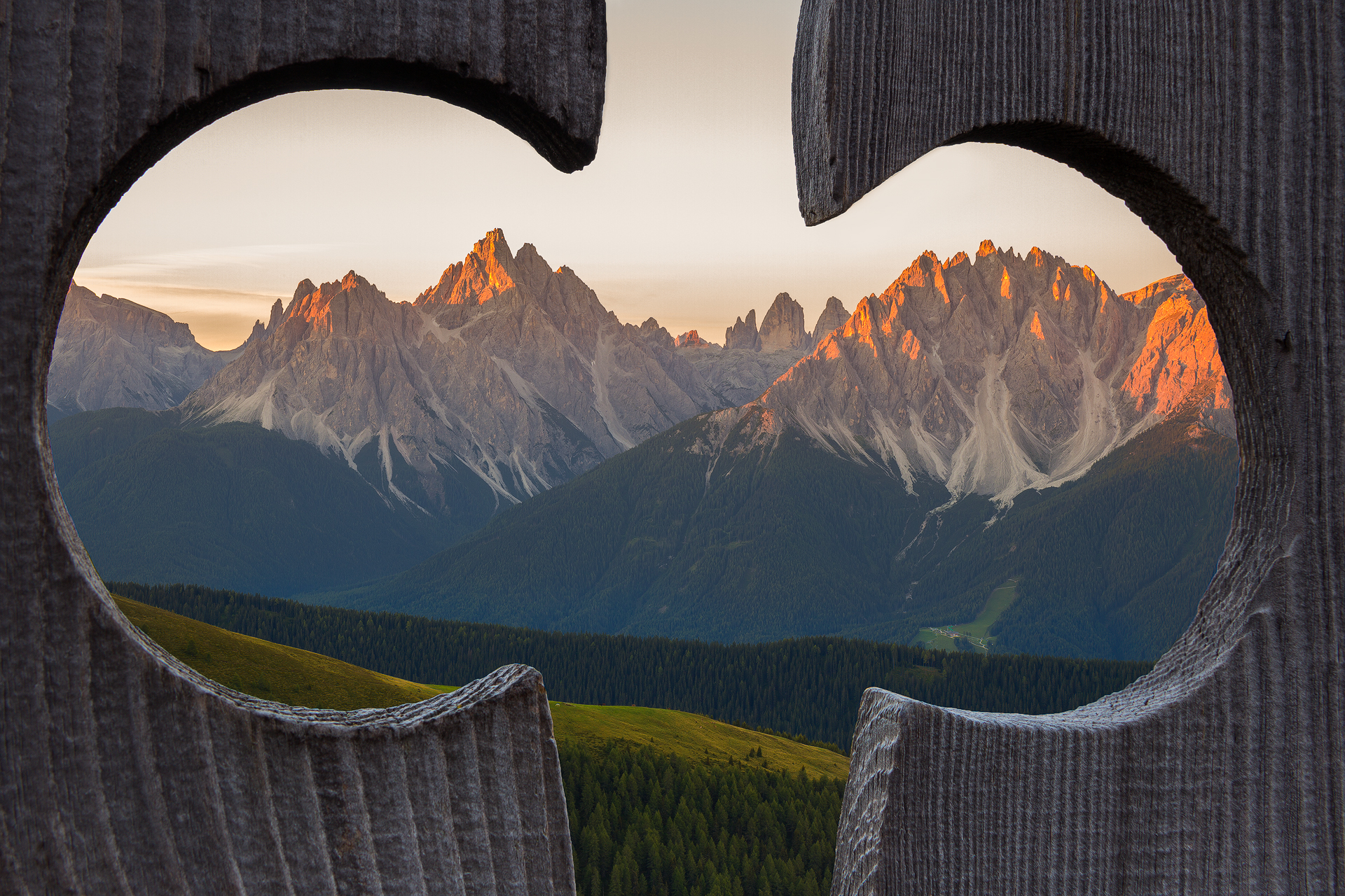 Dolomites inside a frame