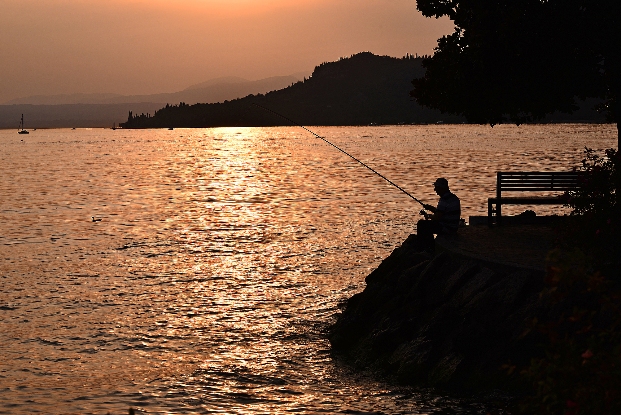 moon light over l garda ll