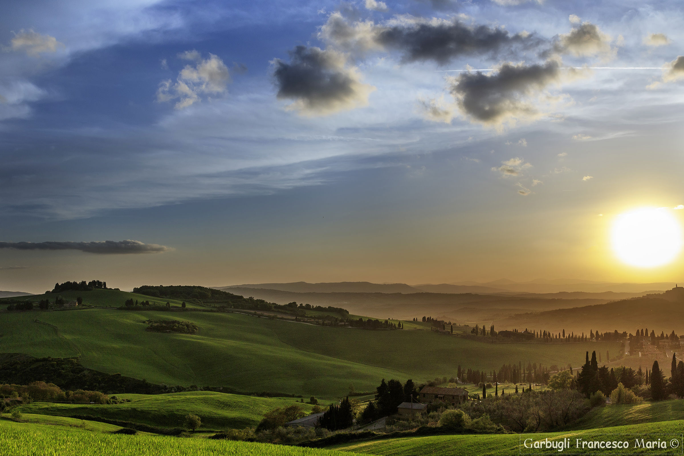 Colors from a sunset in Val d'Orcia