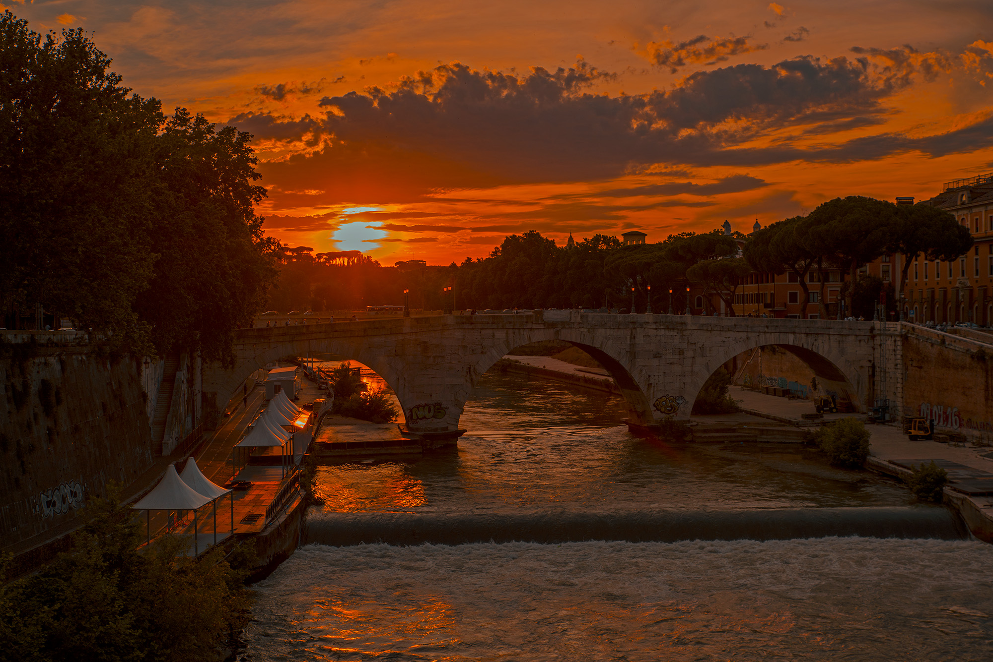 Tiber Island at sunset