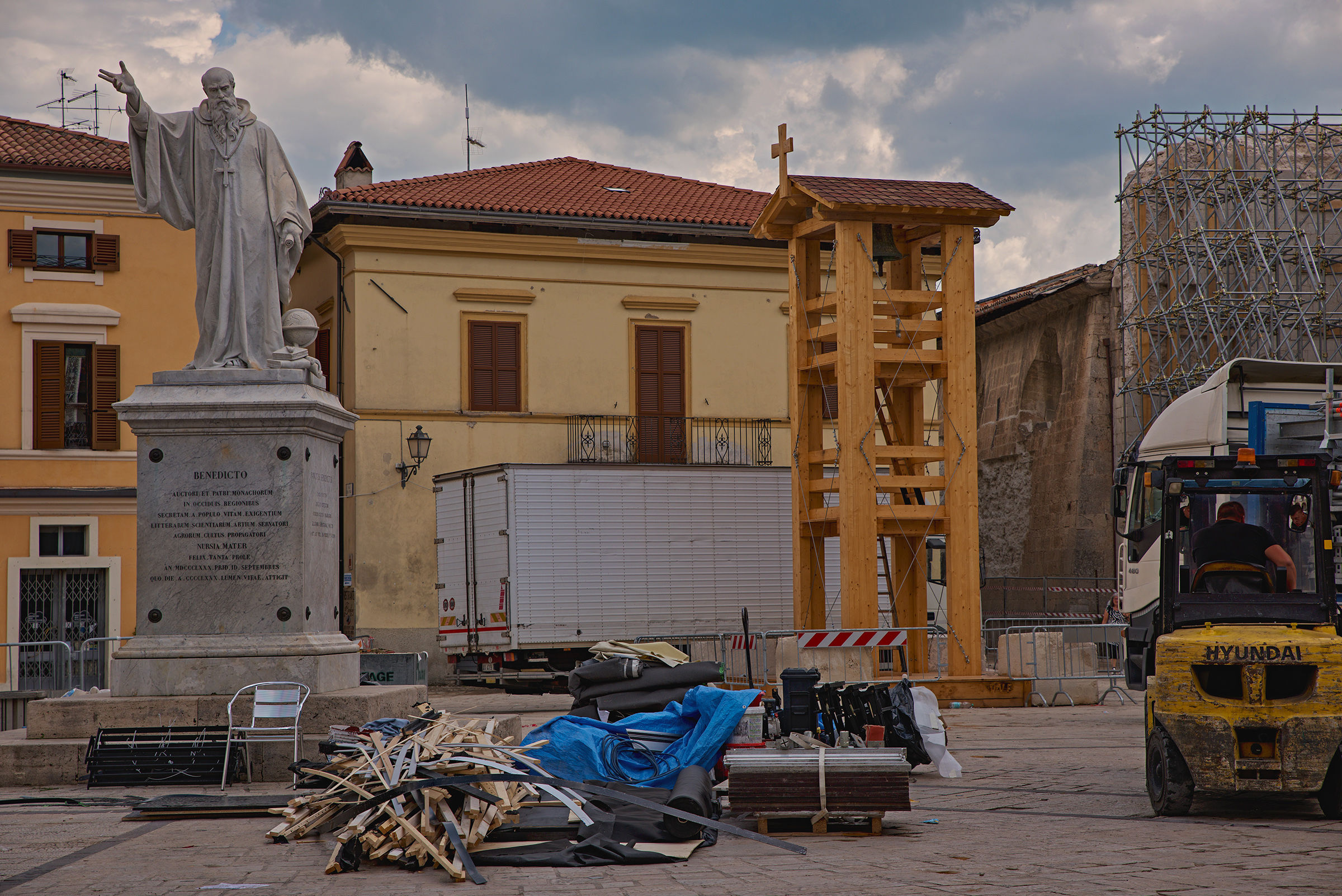 The new bell tower of the Cathedral of Norcia