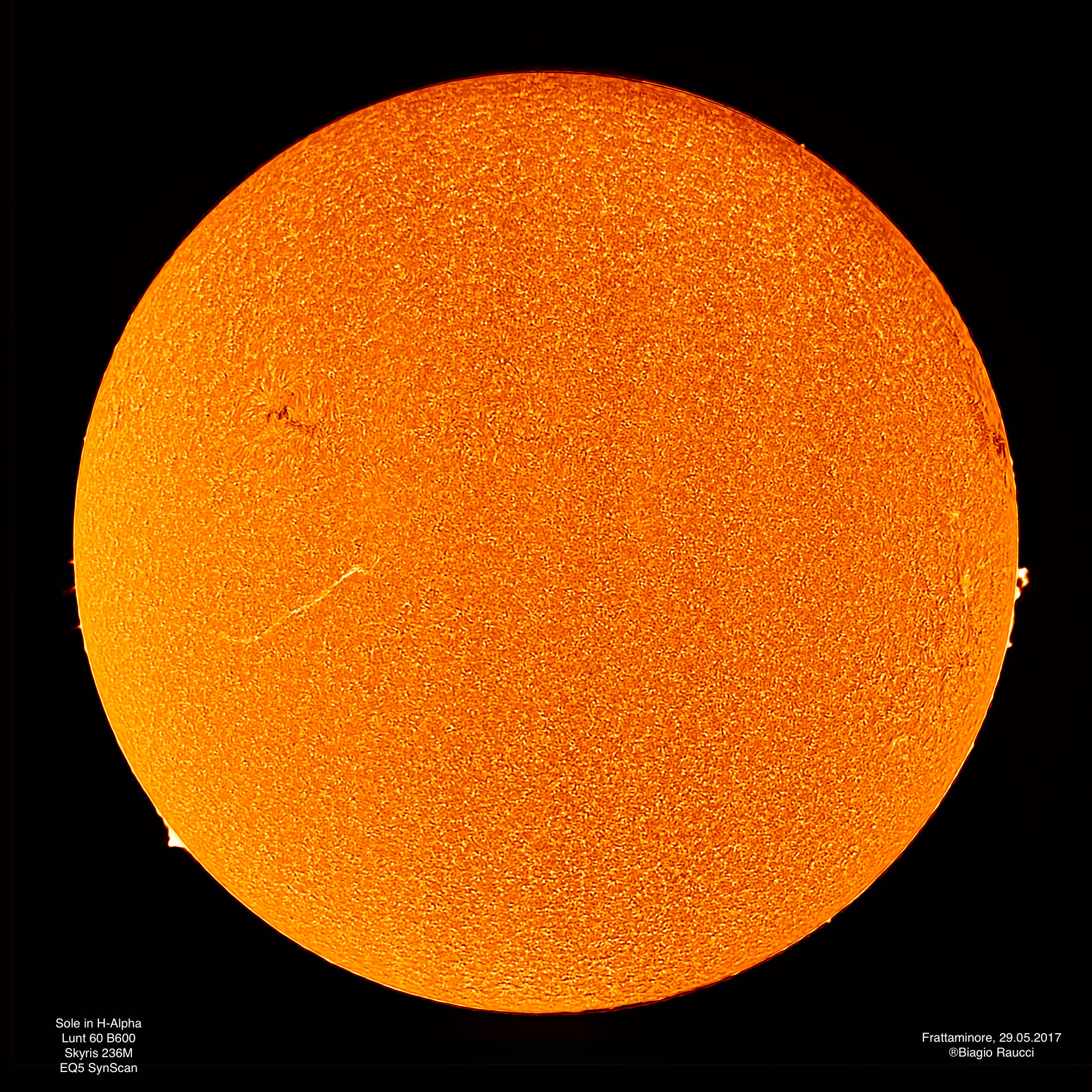 Sun in H-Alpha on May 29, 2017