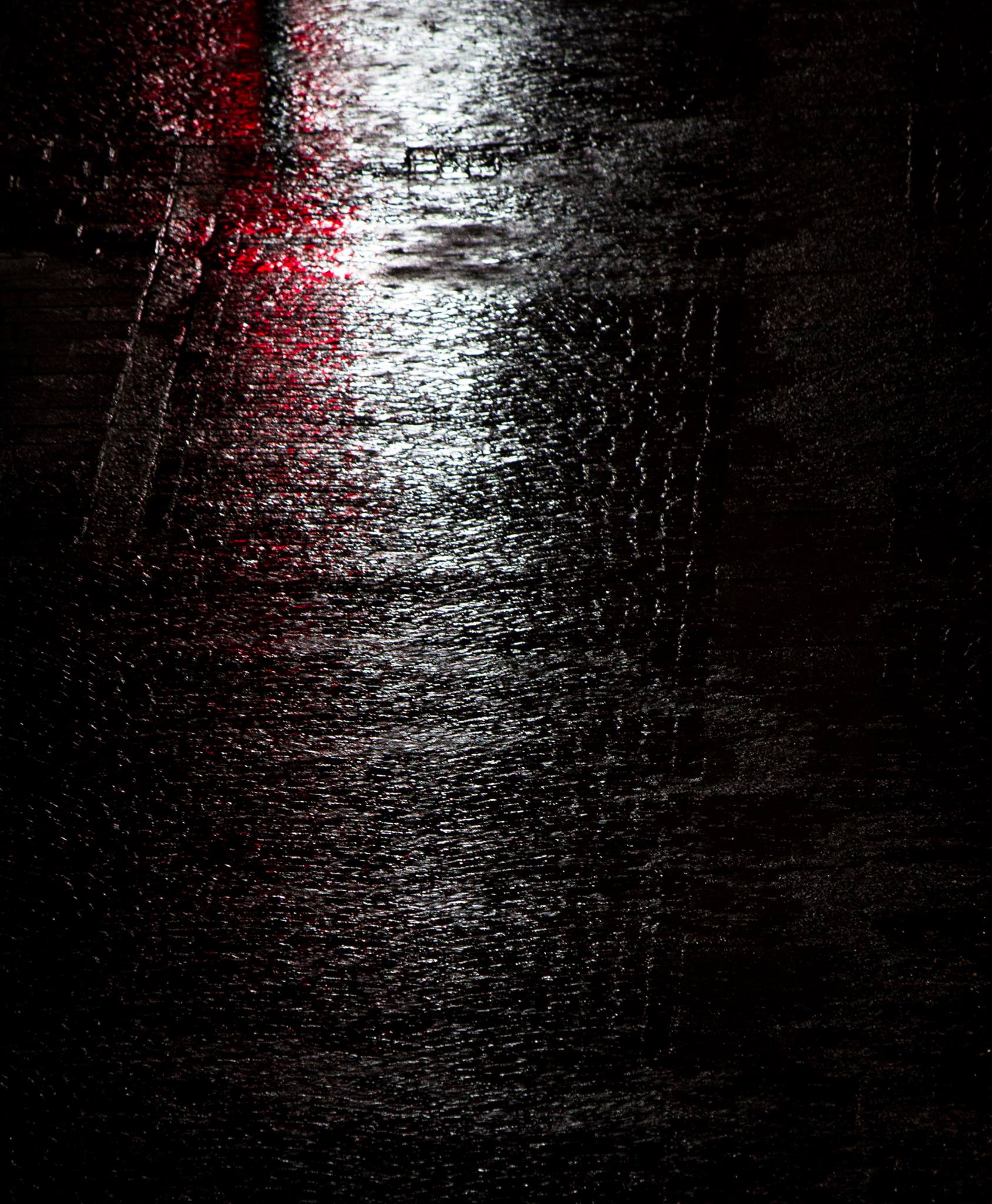 Lights reflected on the sanctuary on a rainy night