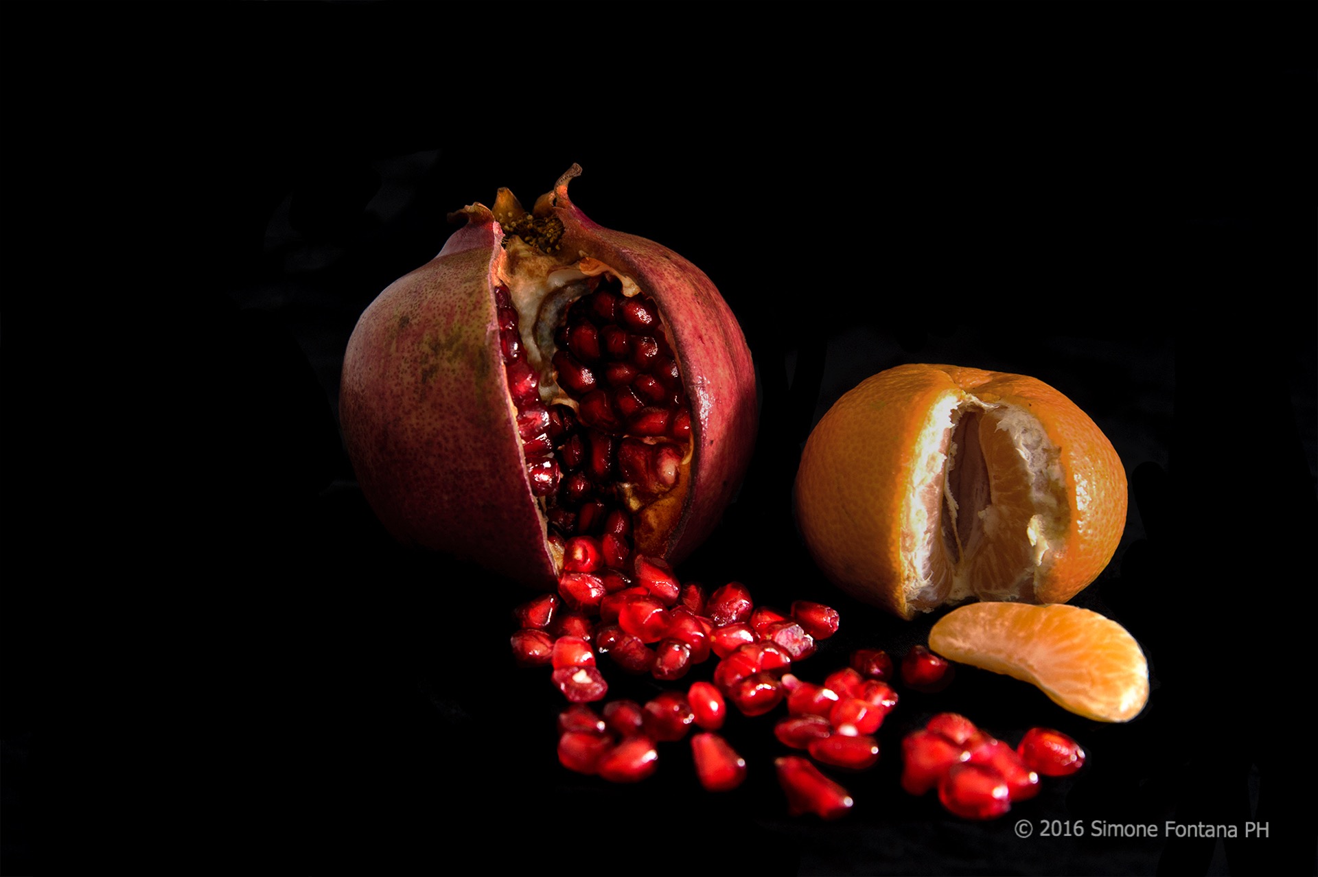 Among pomegranate & mandarin