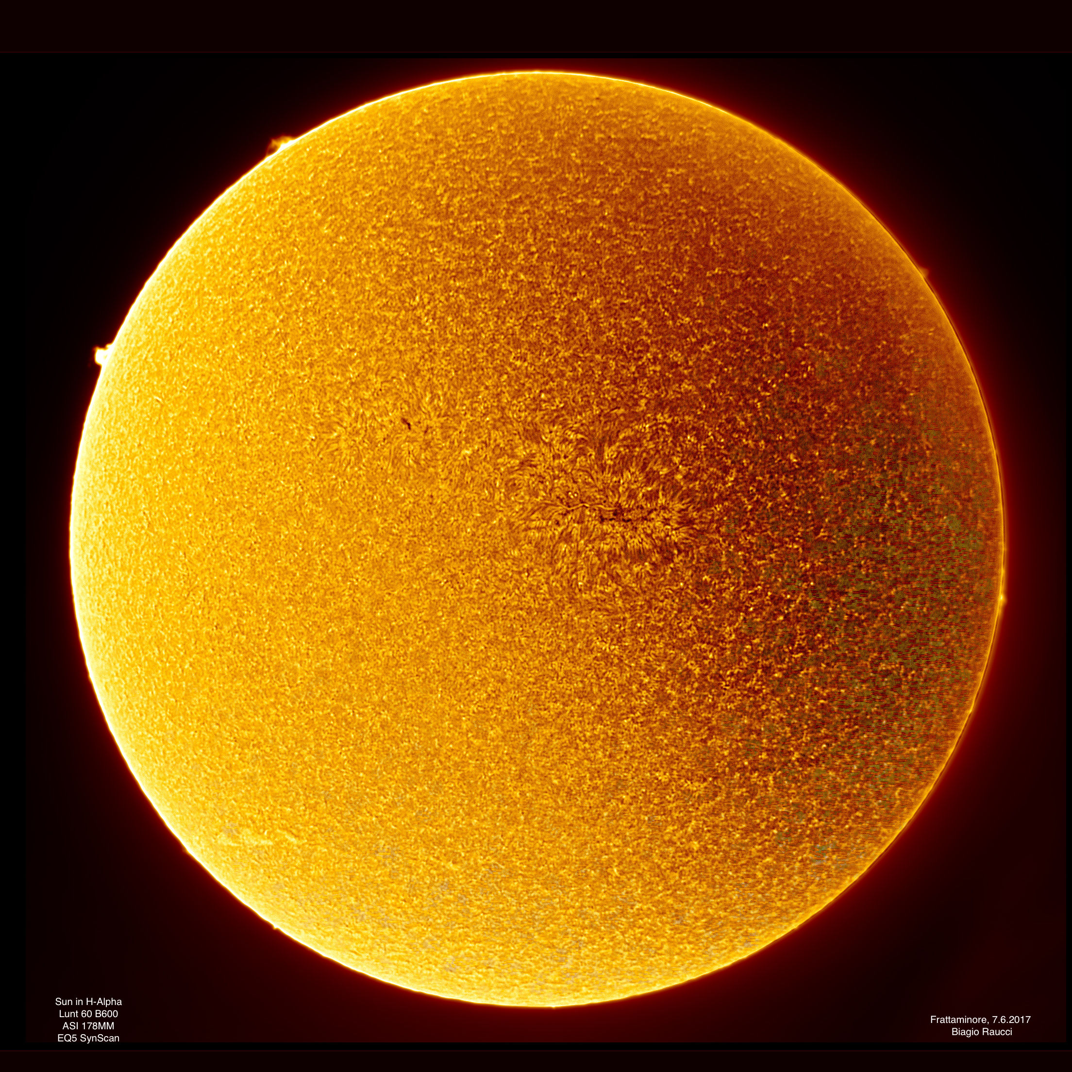 Sun in H-Alpha on June 7, 2017