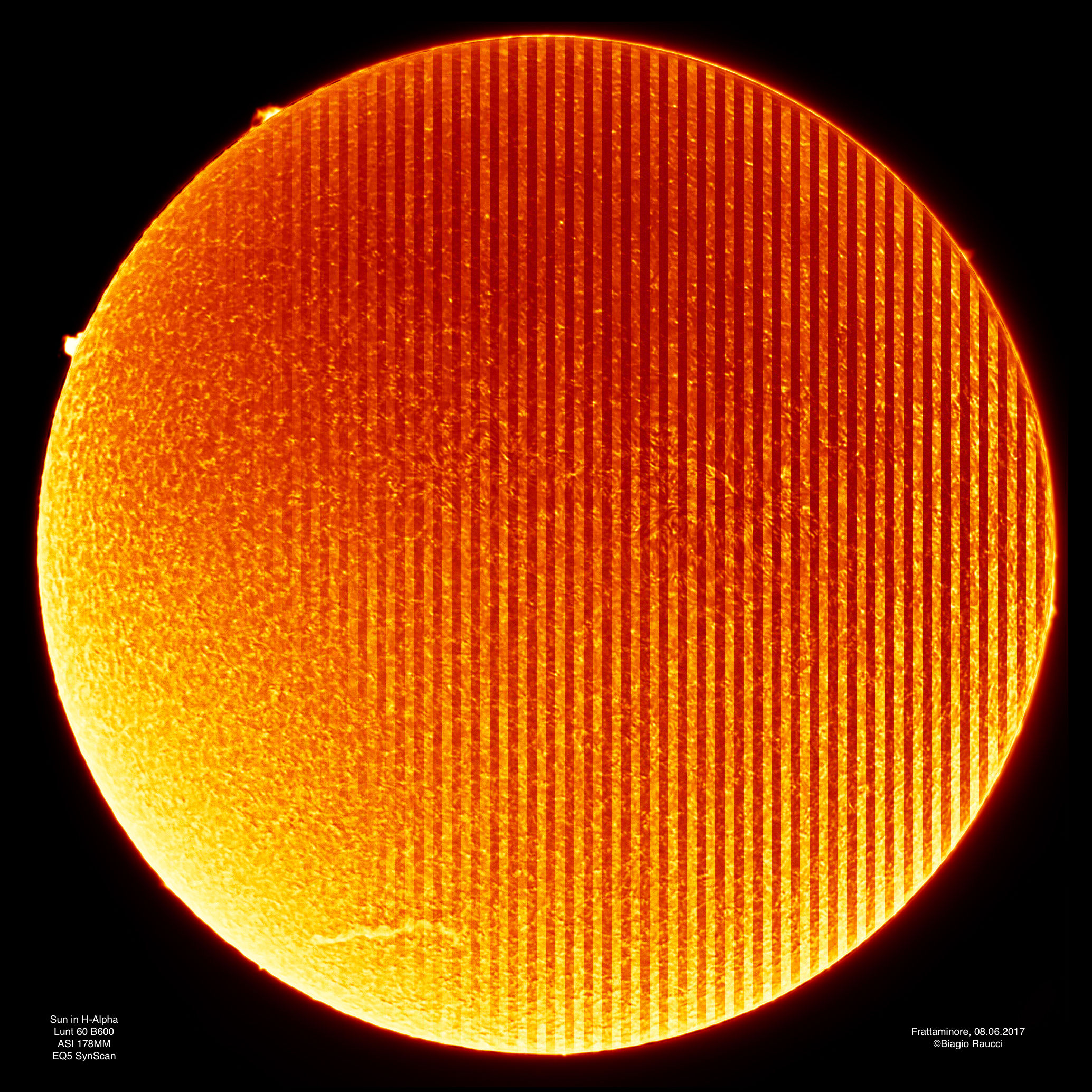 Sun in H-Alpha on June 8, 2017