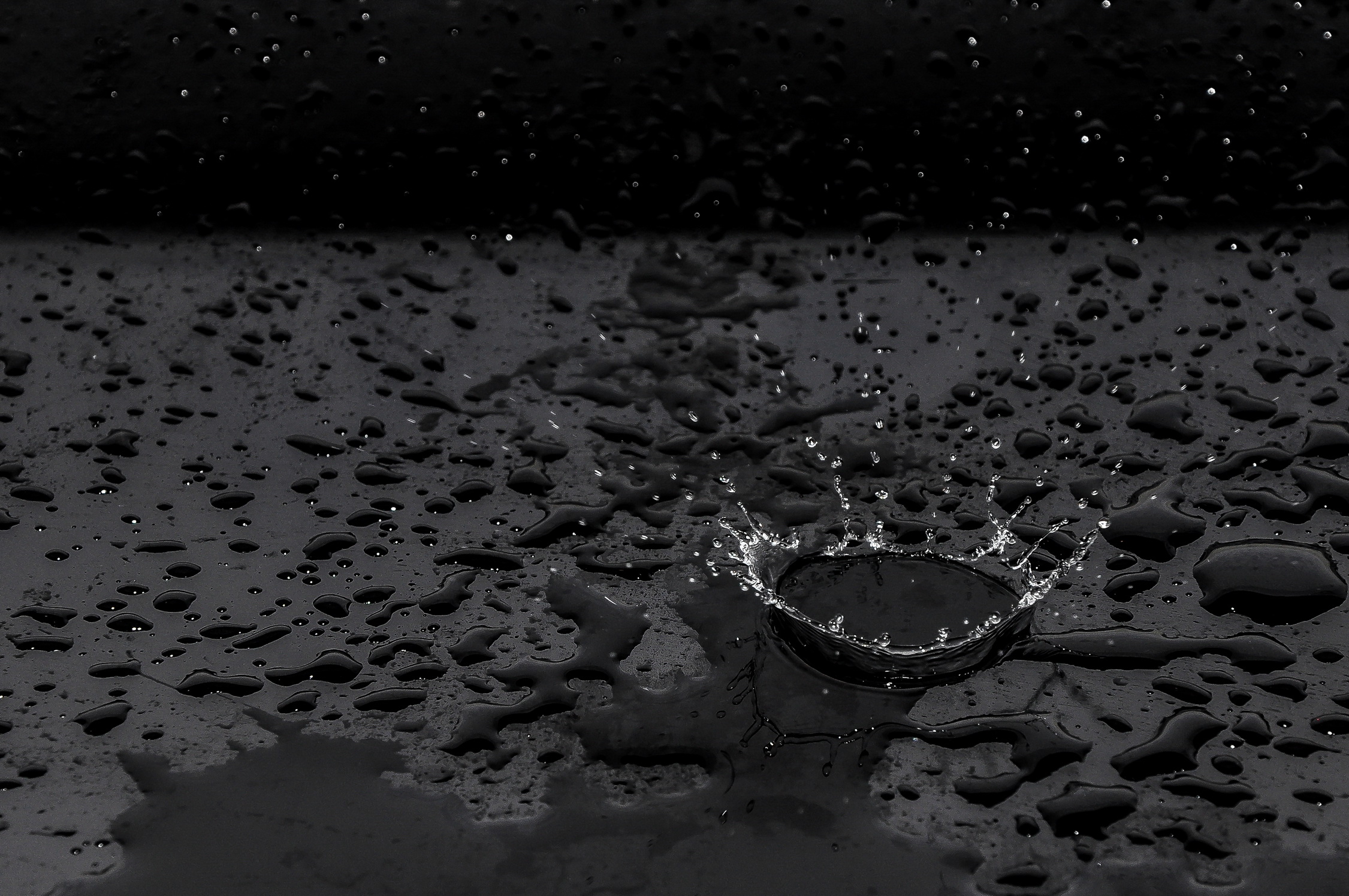 Drops fall but it does