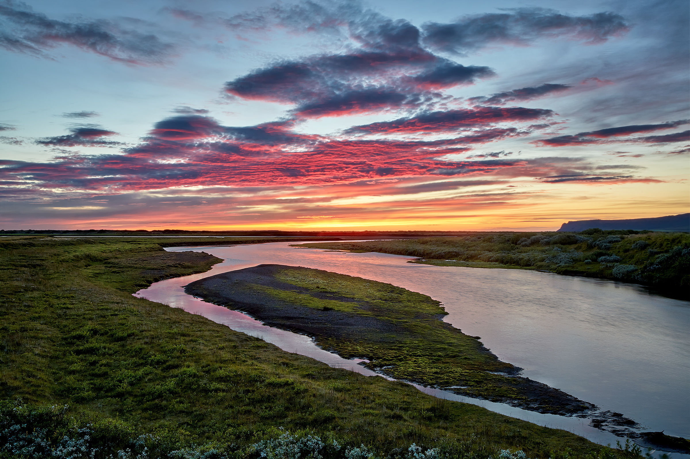 Tramonto lungo la Nordausturvegur