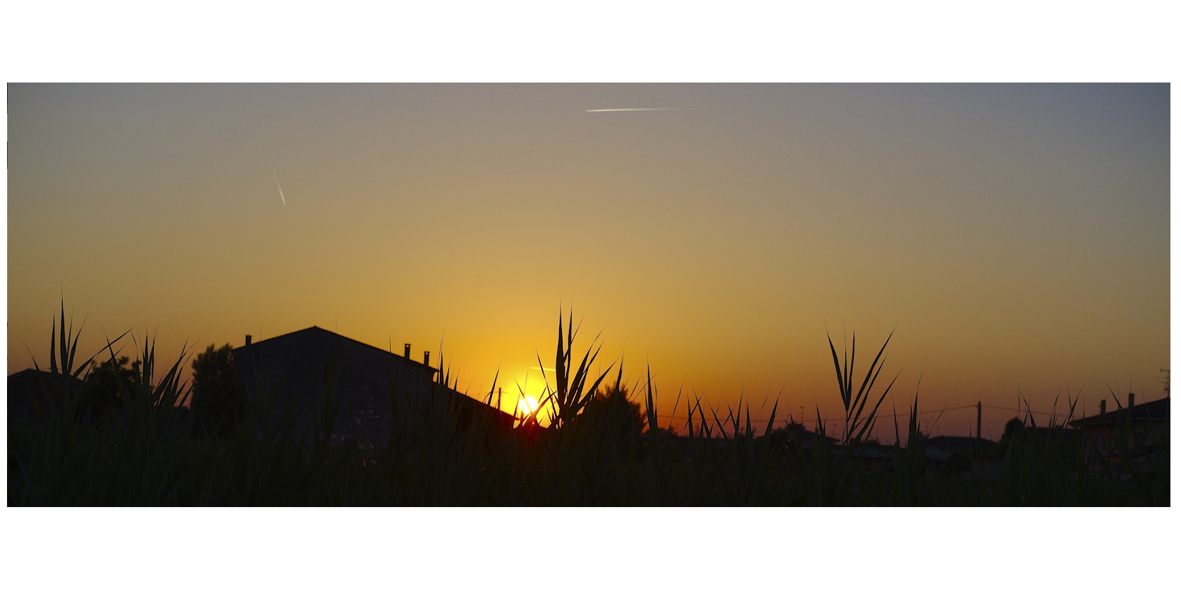 Country house at sunset