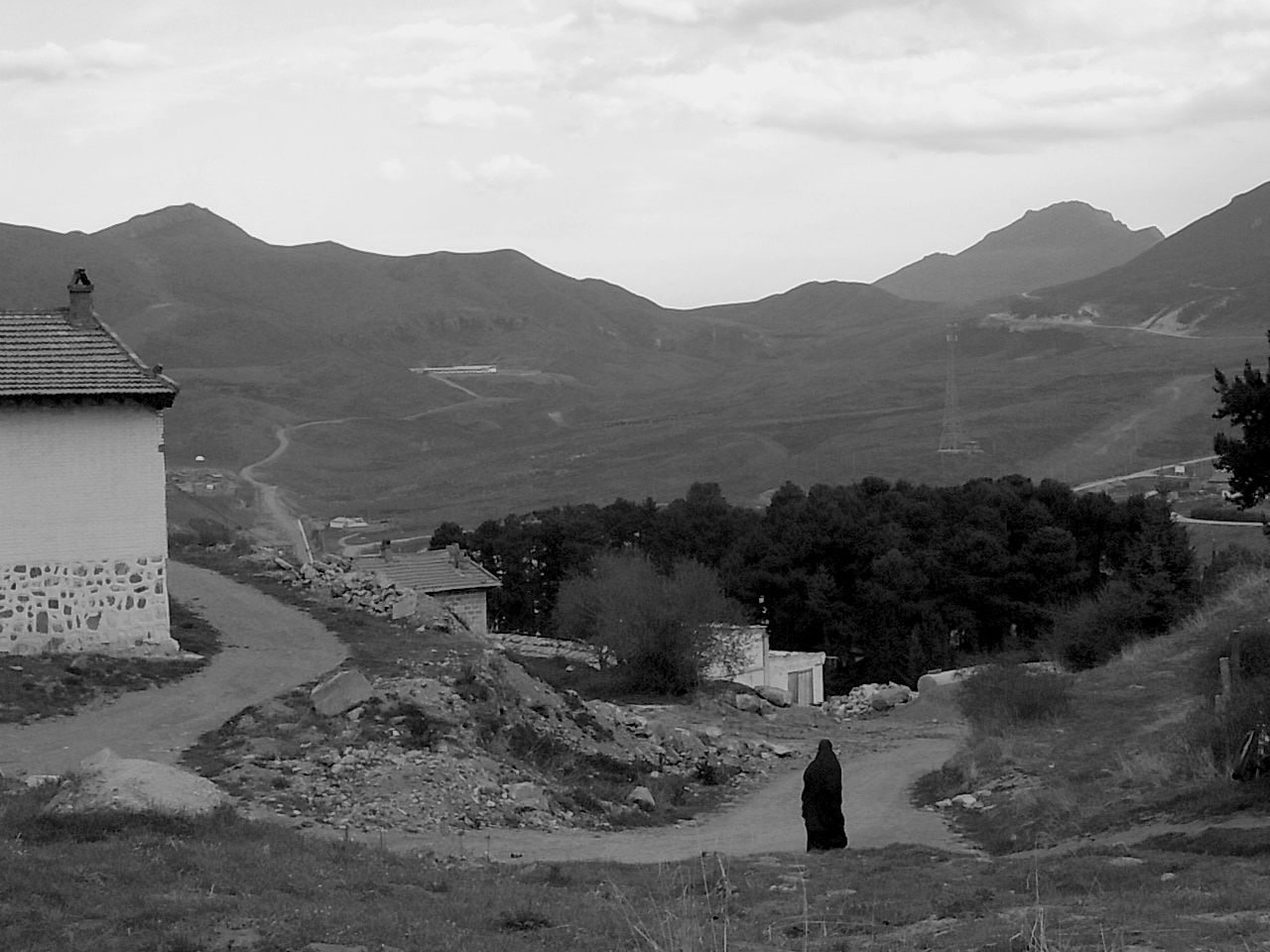 A Buddhist monk looks at the horizon.
