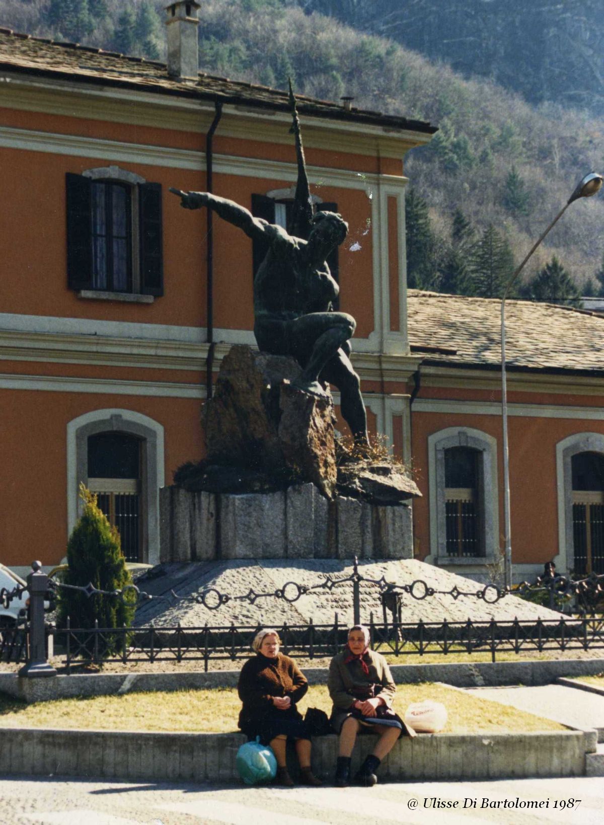 Resting at the monument