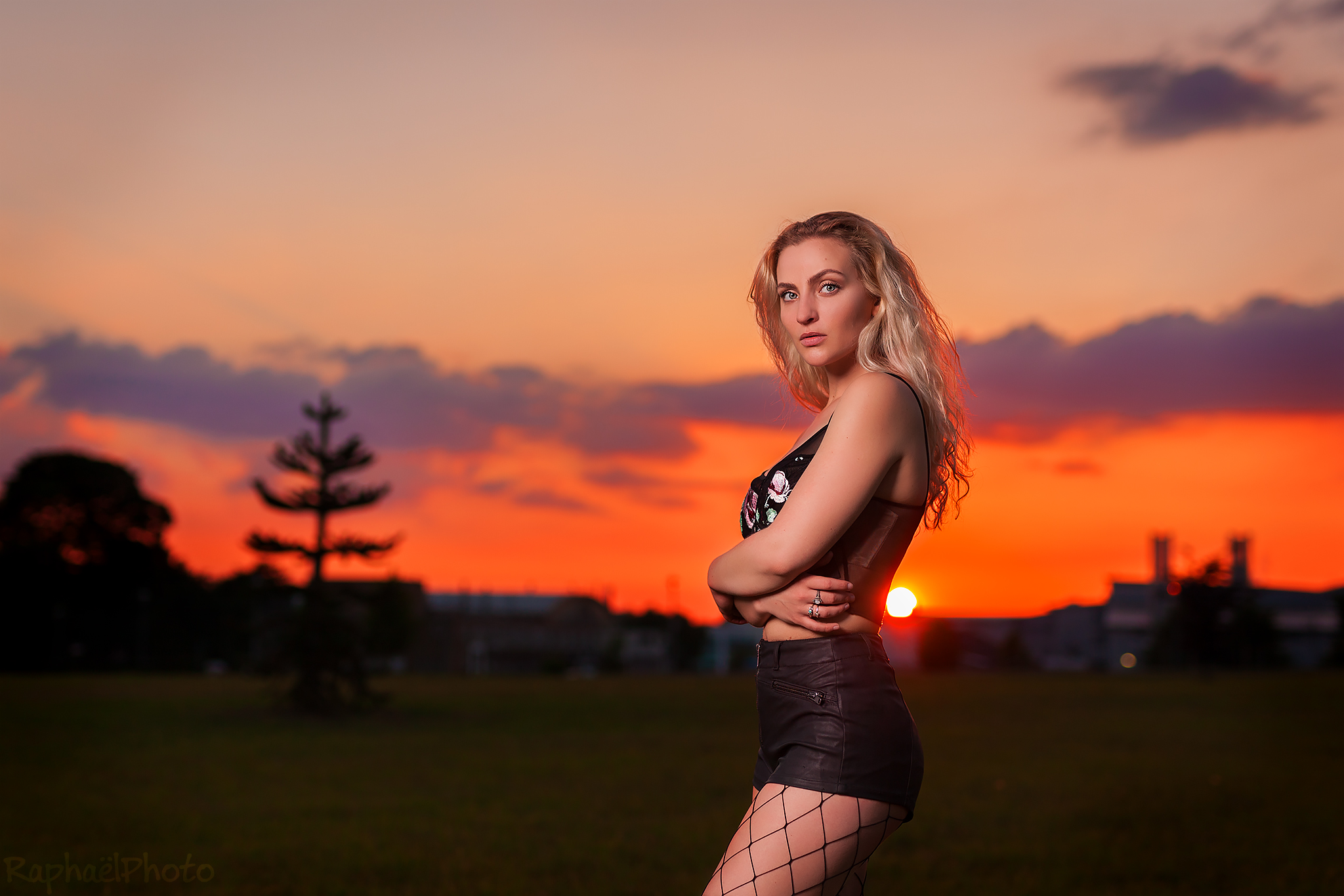 She looks at sunset only