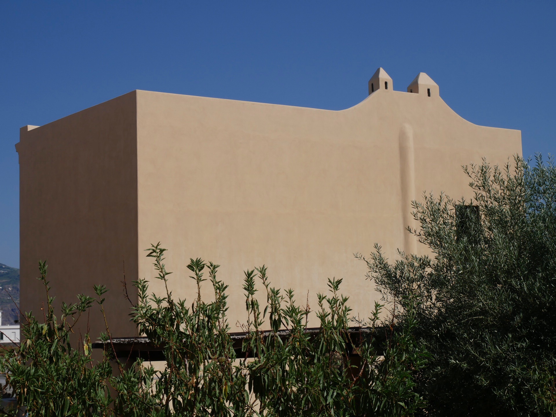 Two fireplaces and one window