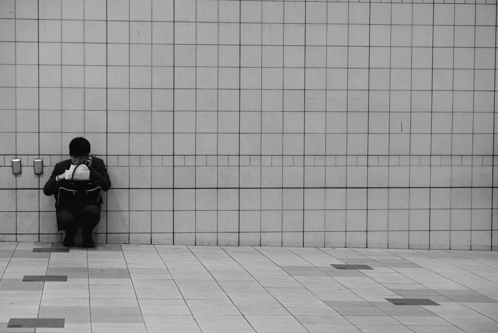 Waiting for the metro