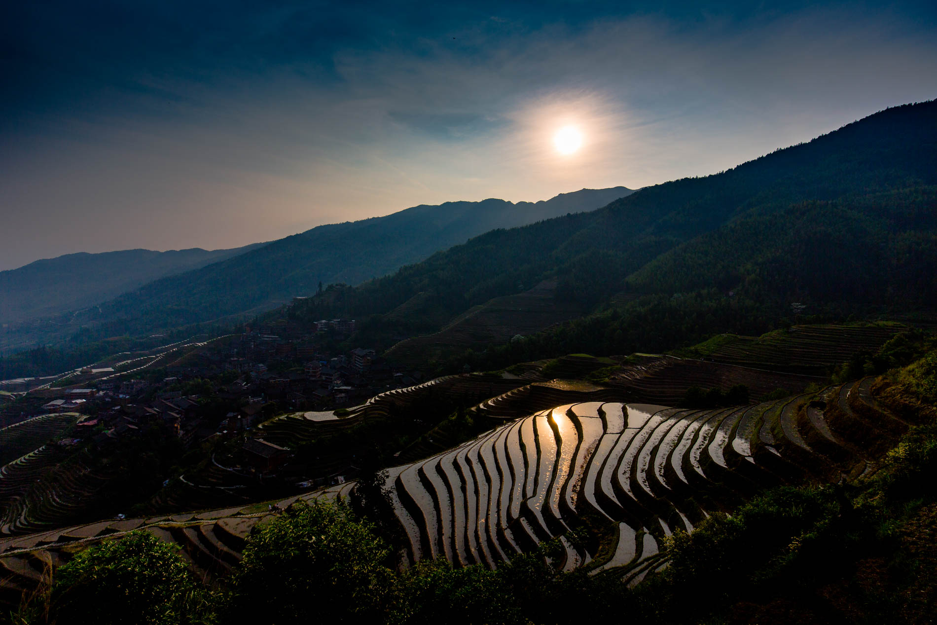 Terraced rice fields in Longji