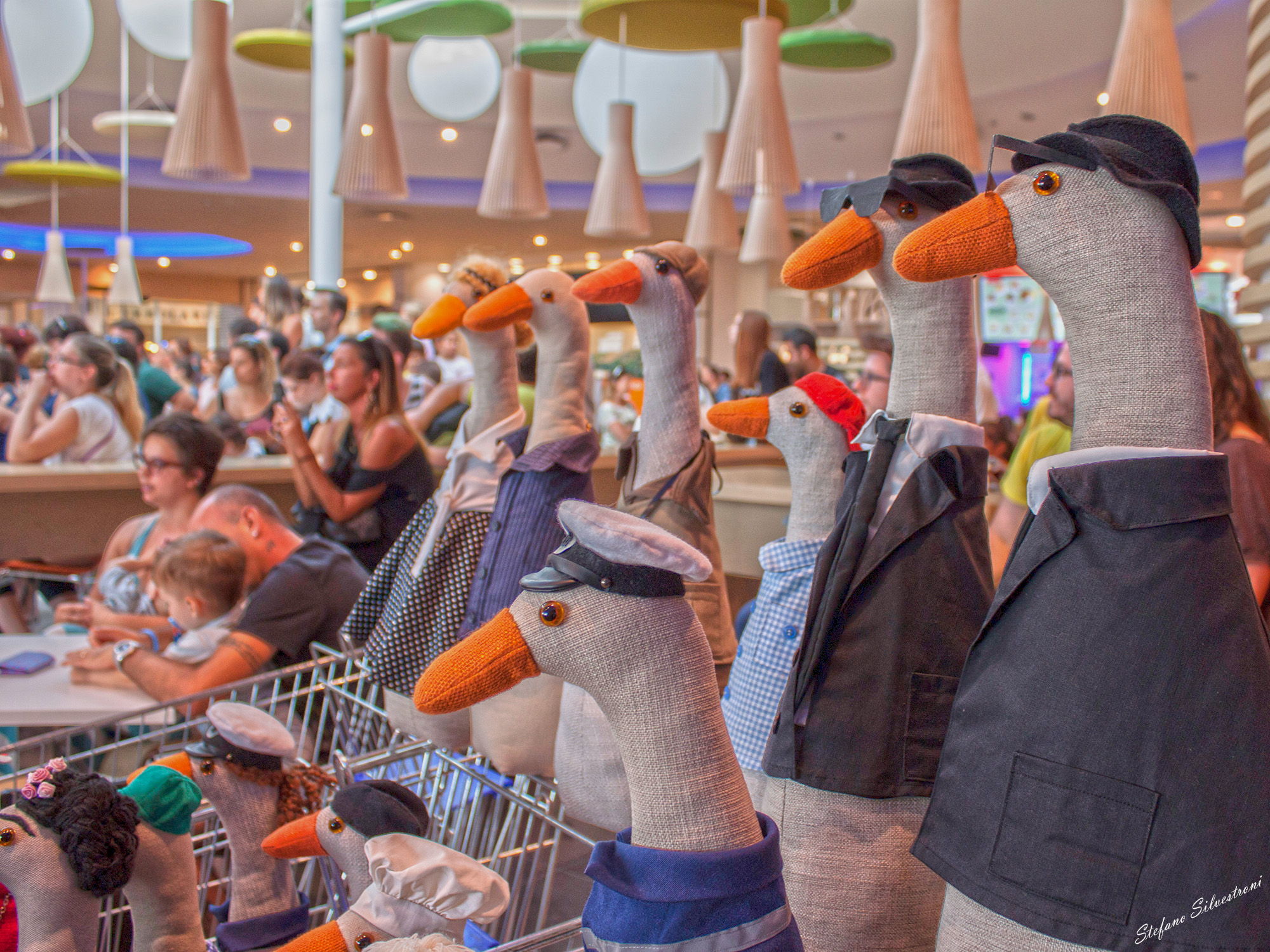 "Listening to Cristina D'Avena at the mall"