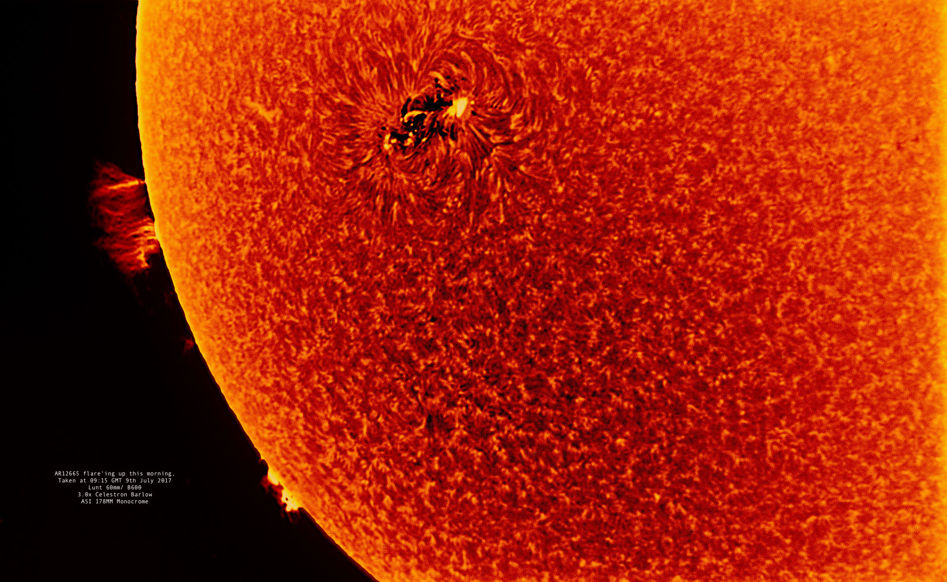 Sun in H-Alpha on July 9, 2017