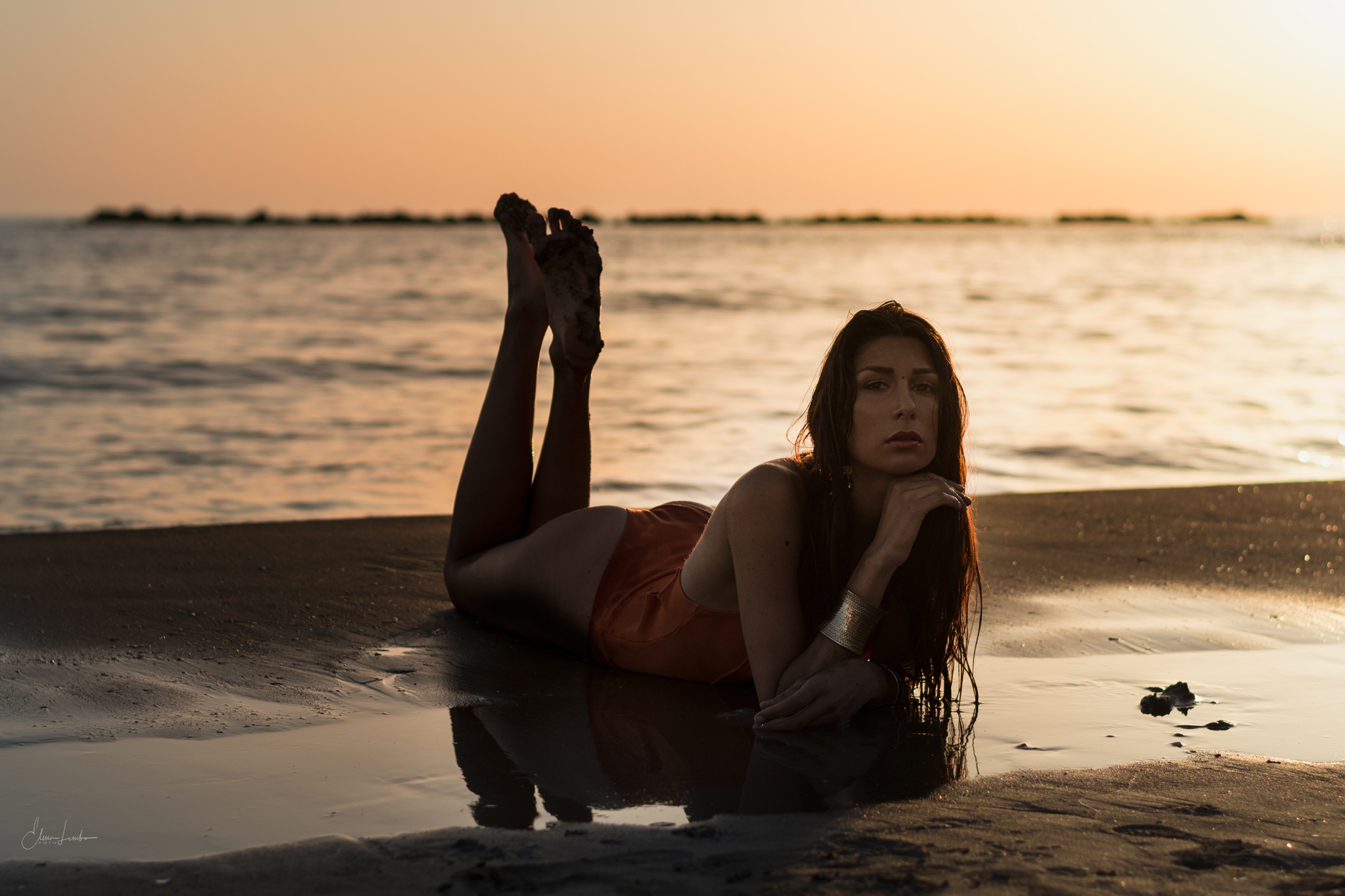 Veronica and the sunset