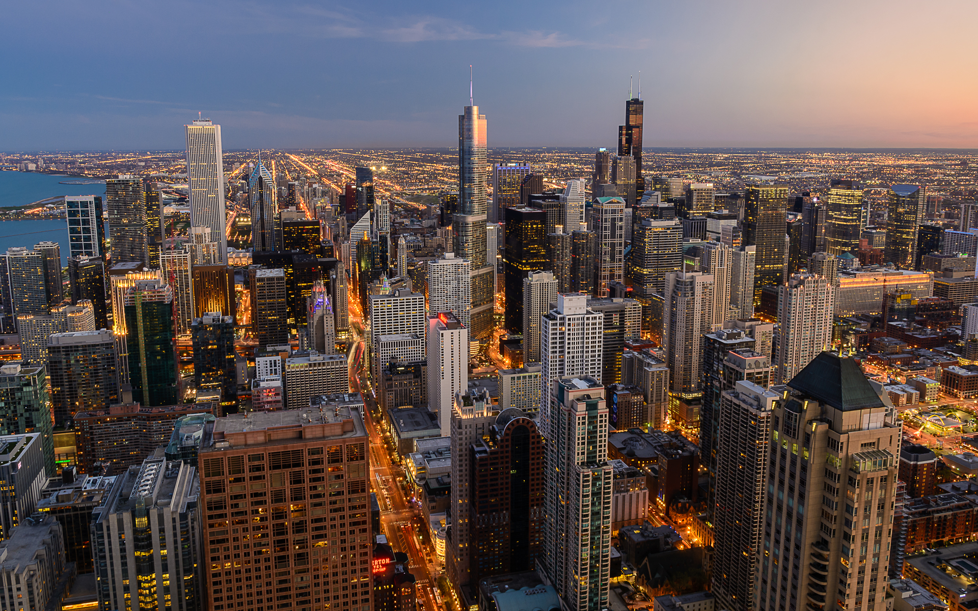 John Hancock tower sunset