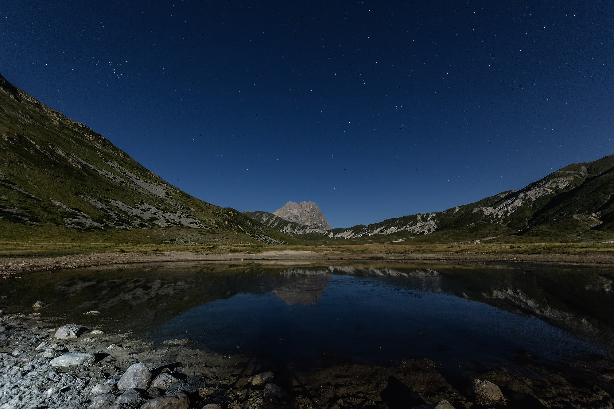 Gran Sasso from Lake Pietranzoni.