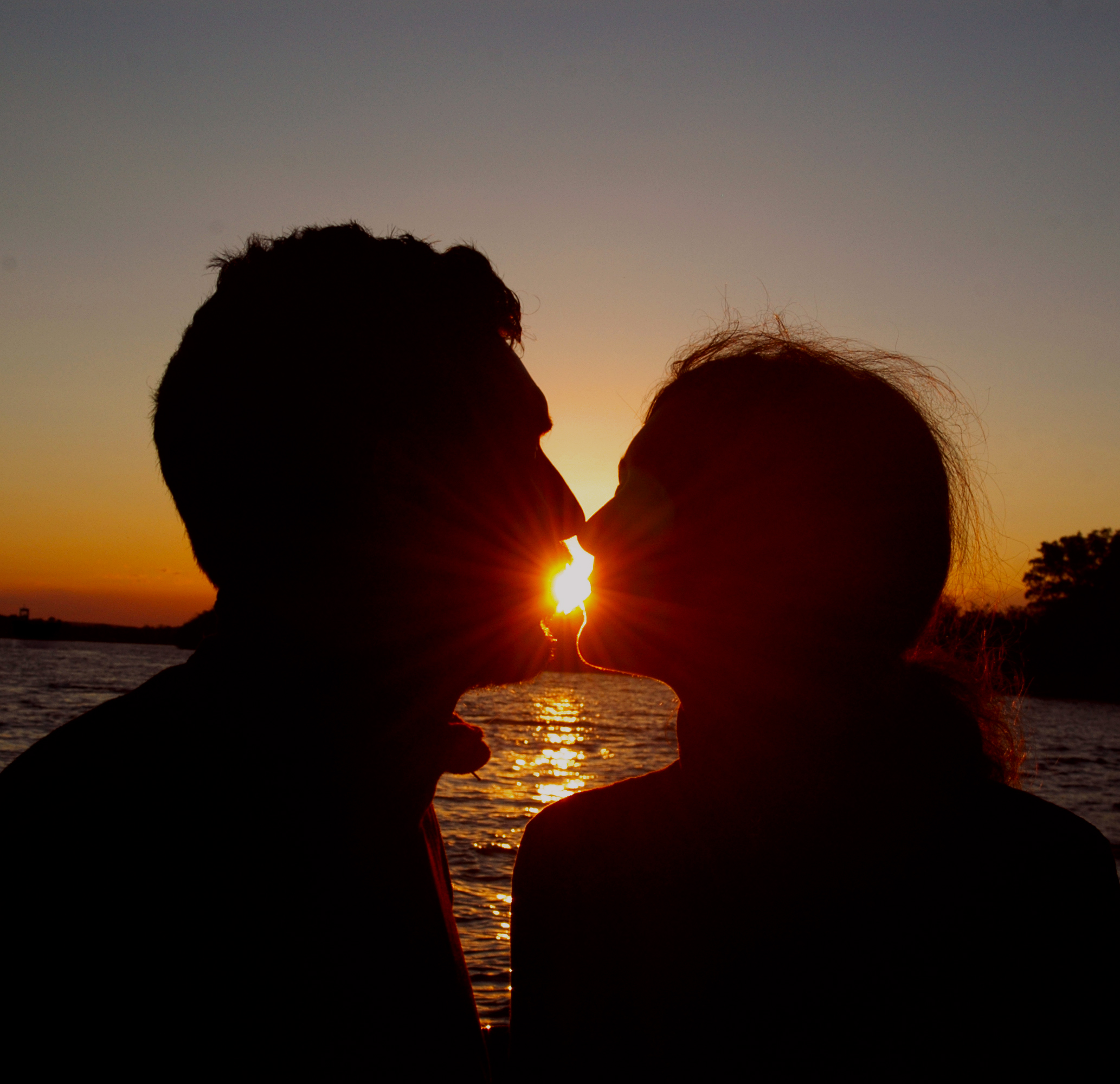 Kiss at sunset