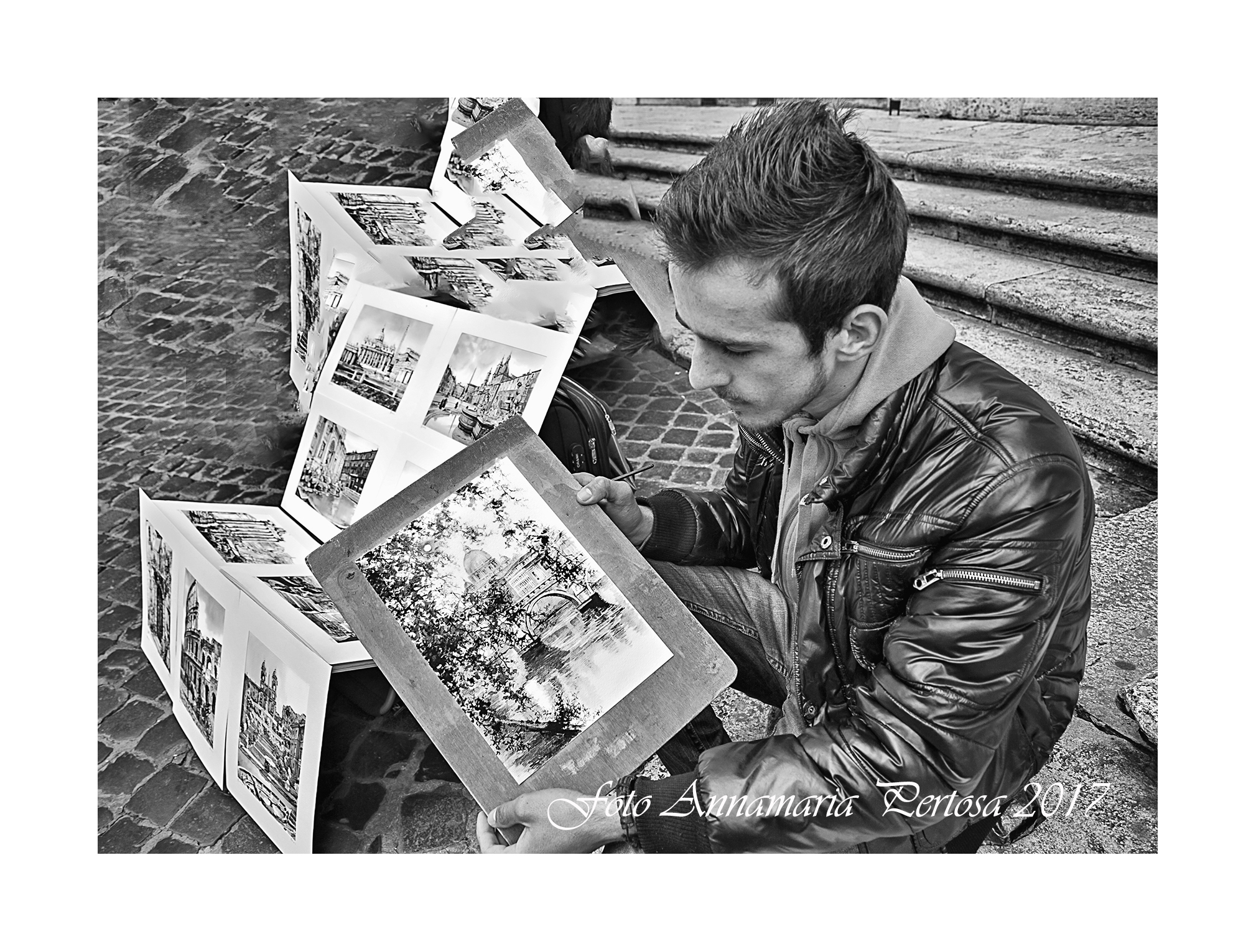 Roberto and his paintings