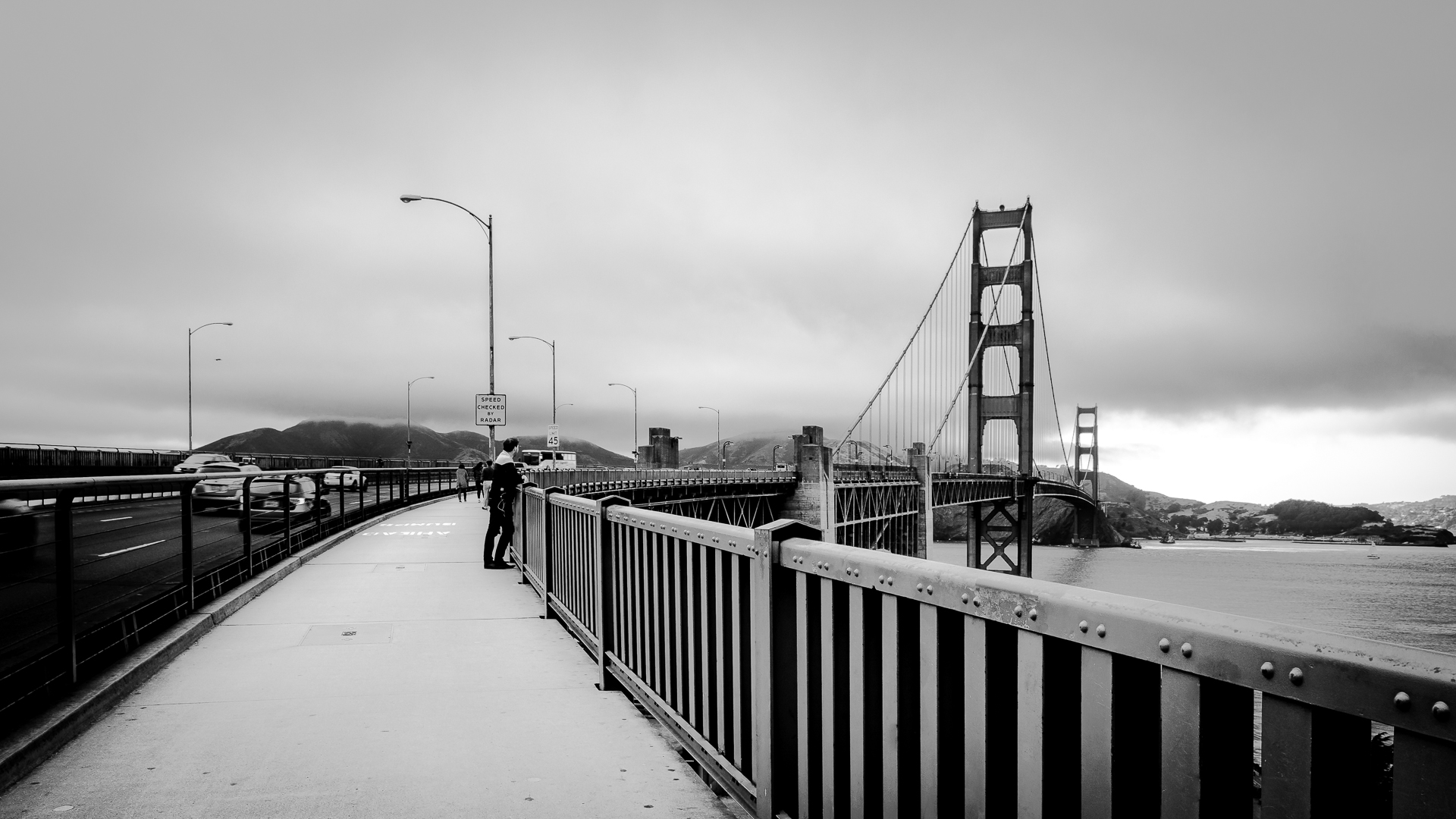 Walking on the bridge
