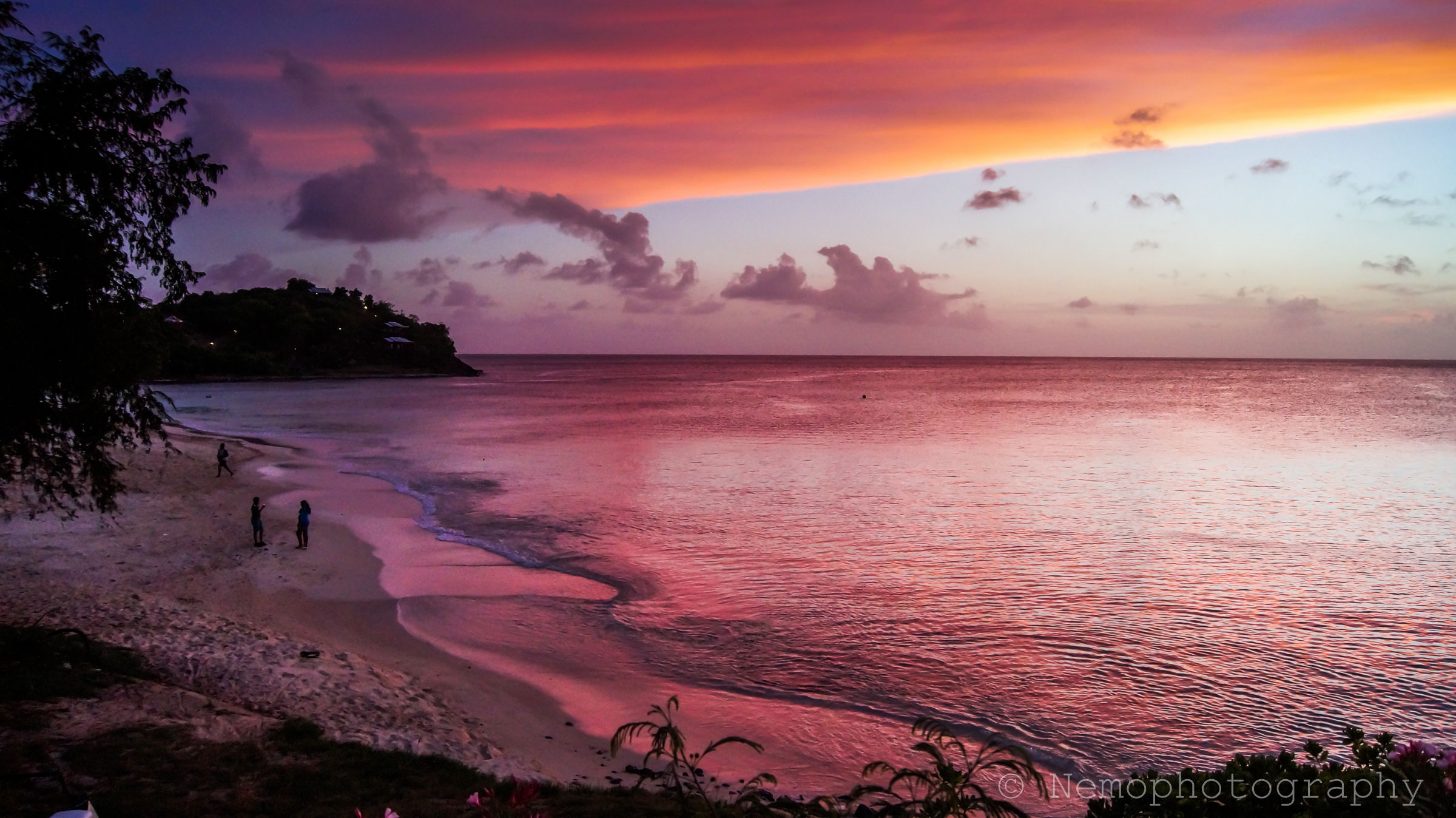 Cocos beach at sunset
