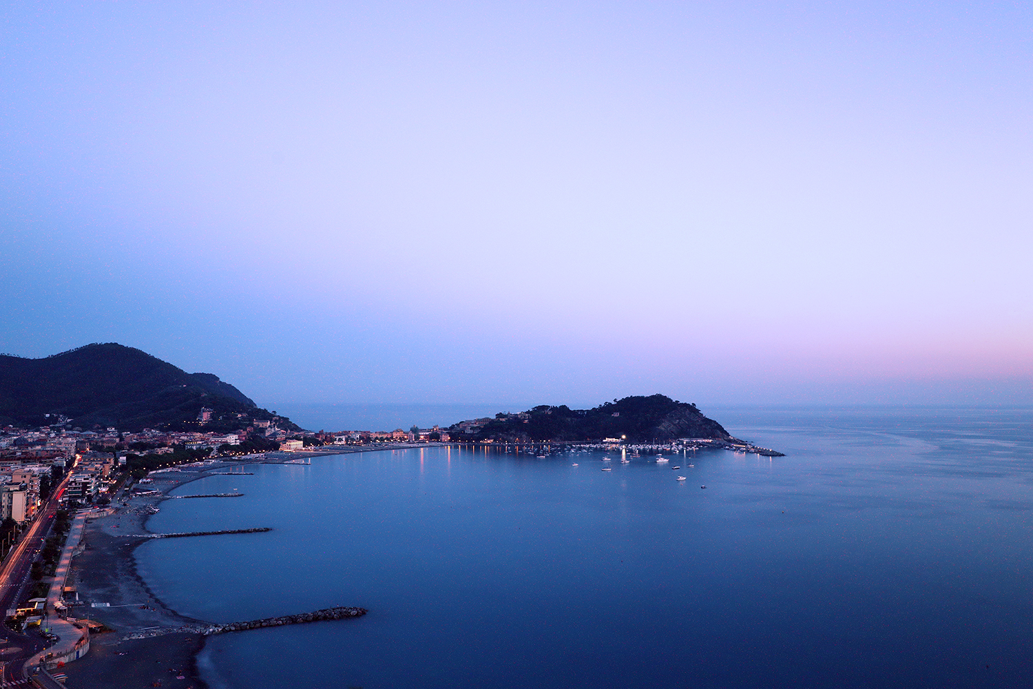 Sestri Levante at the time blue