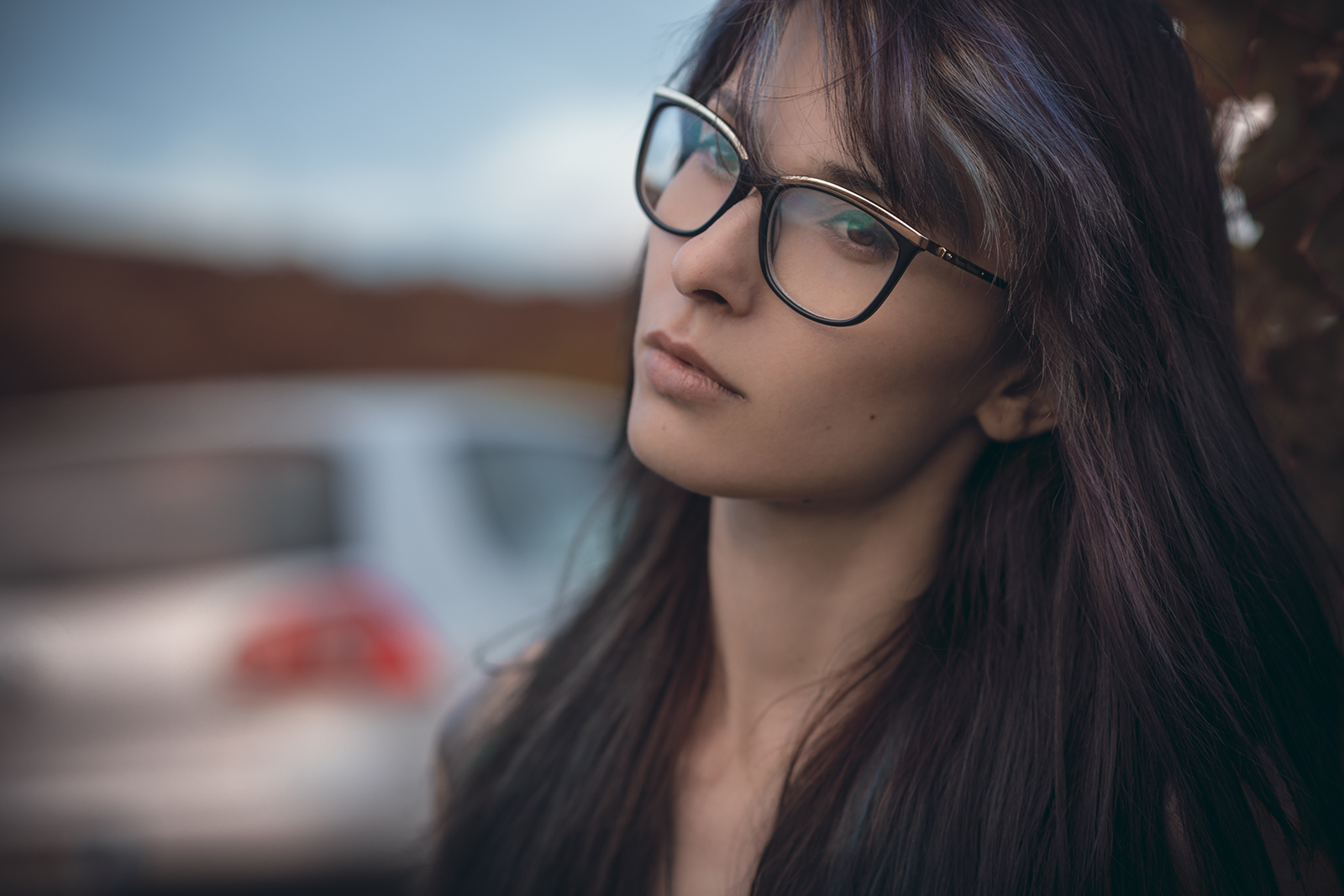Glasses summer sunset