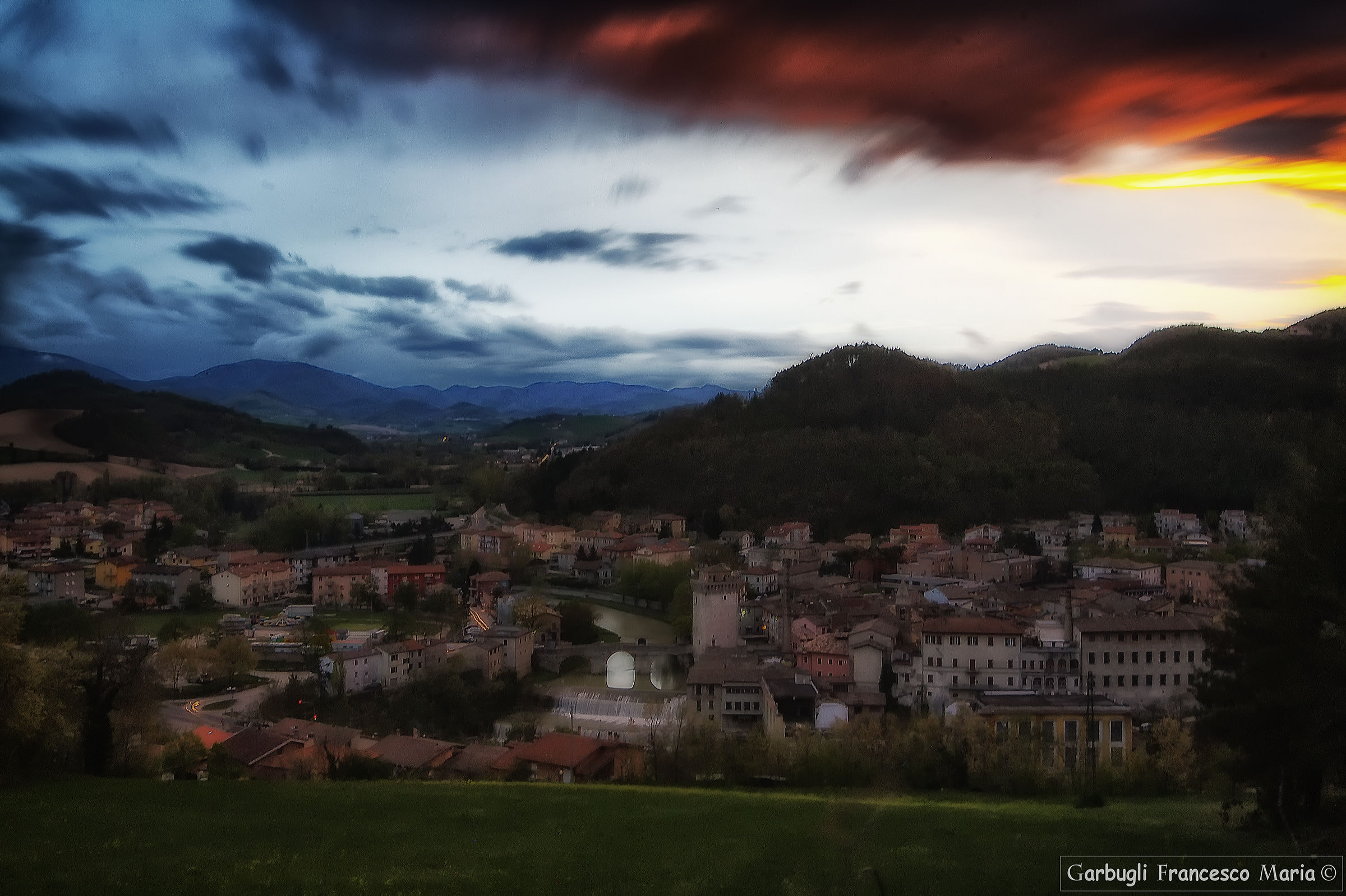 The nightfall in Fermignano
