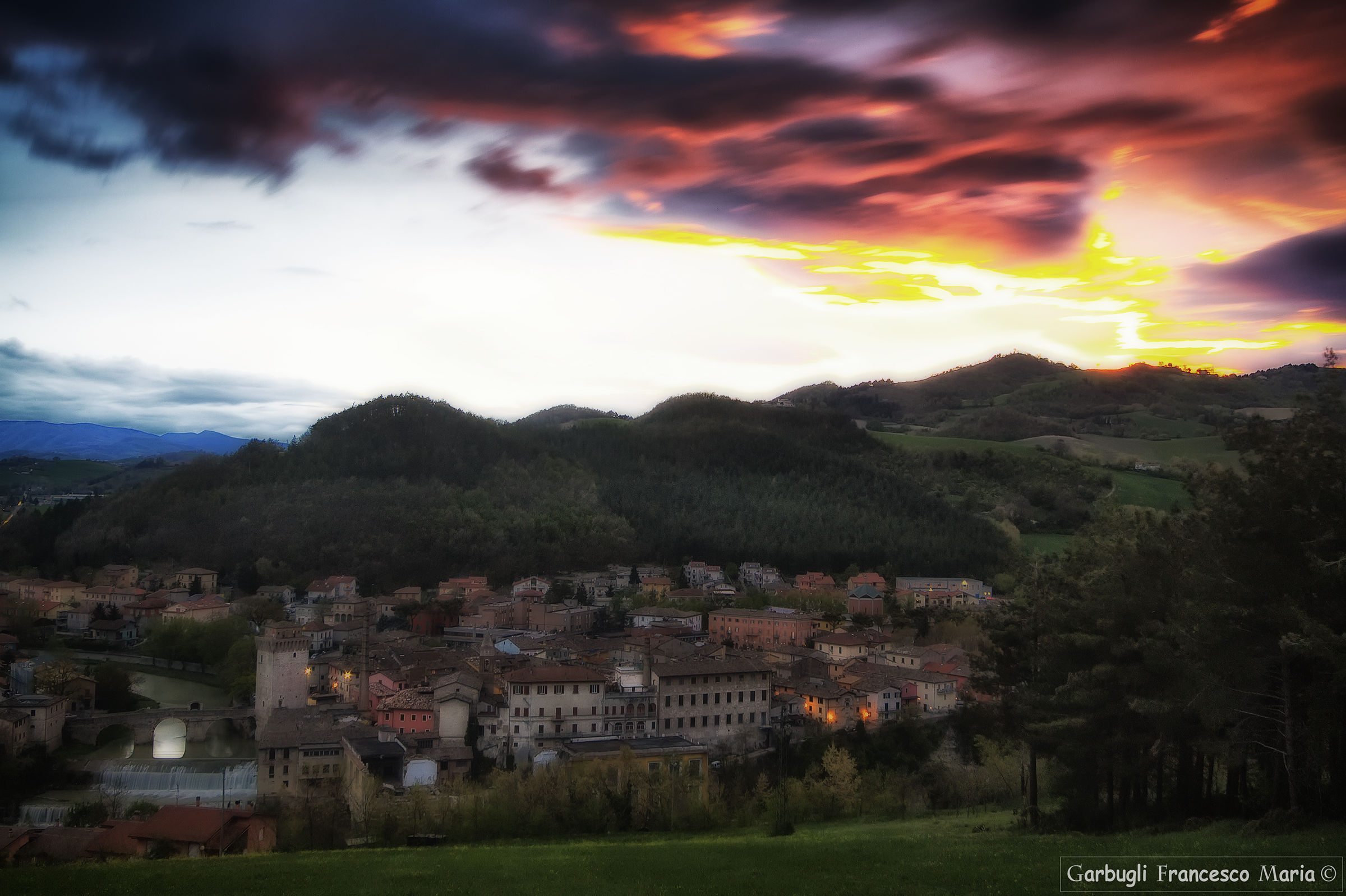 Red in the evening at Fermignano