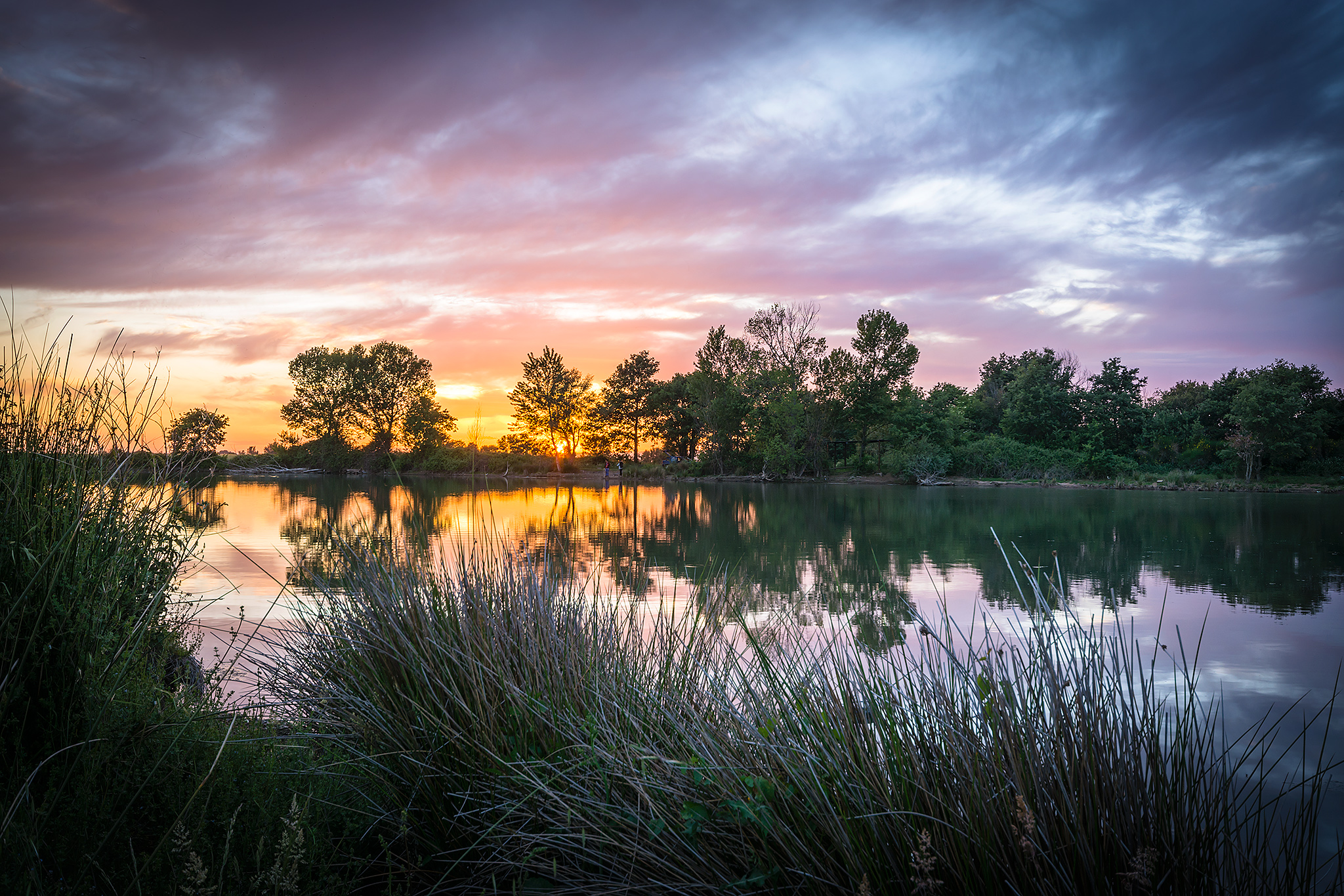 Lake at sunset