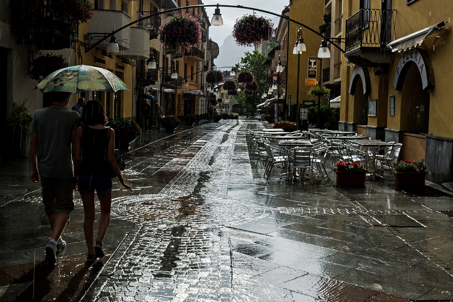 Sotto la pioggia a Saint-Vincent