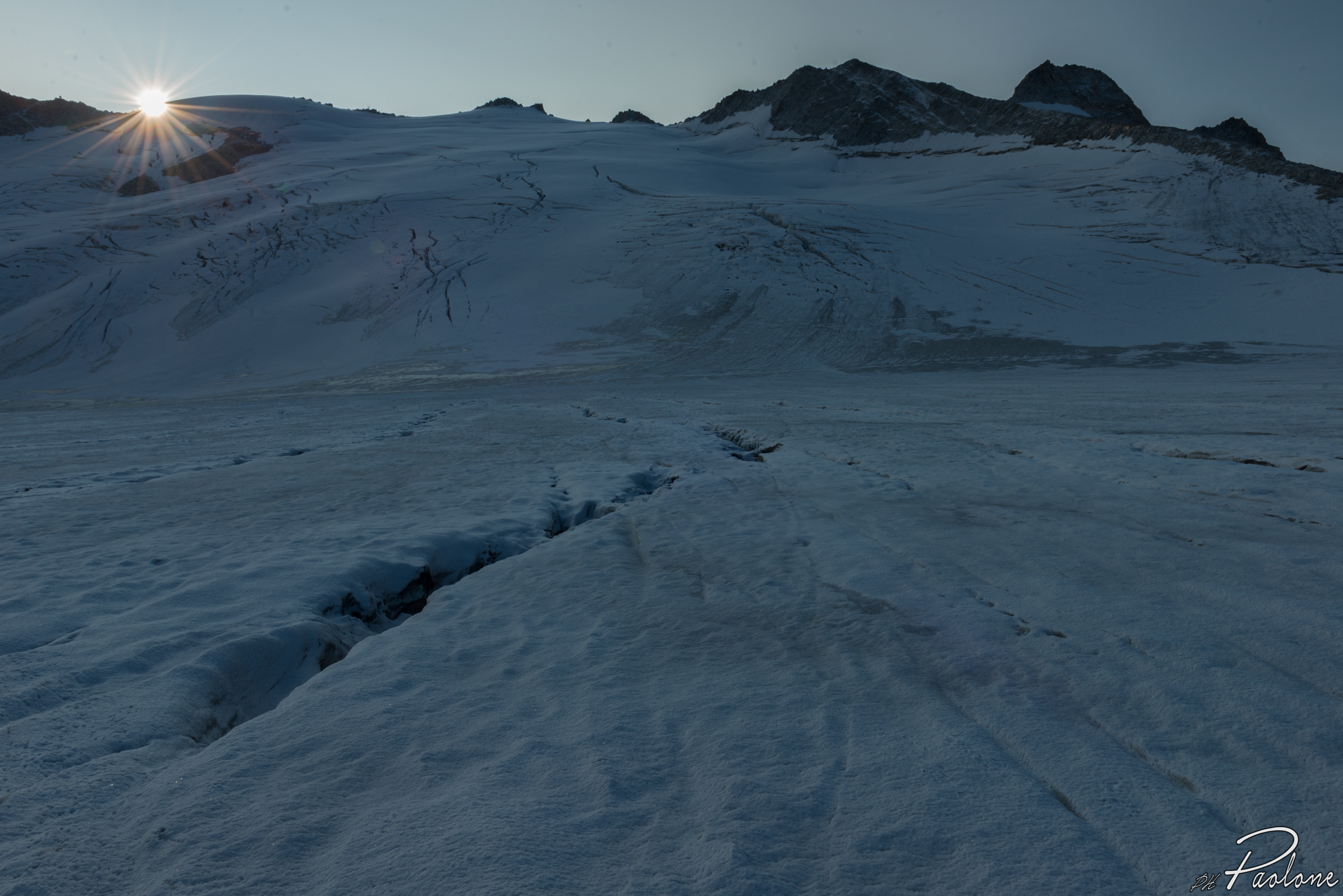 Sunrise over the glacier