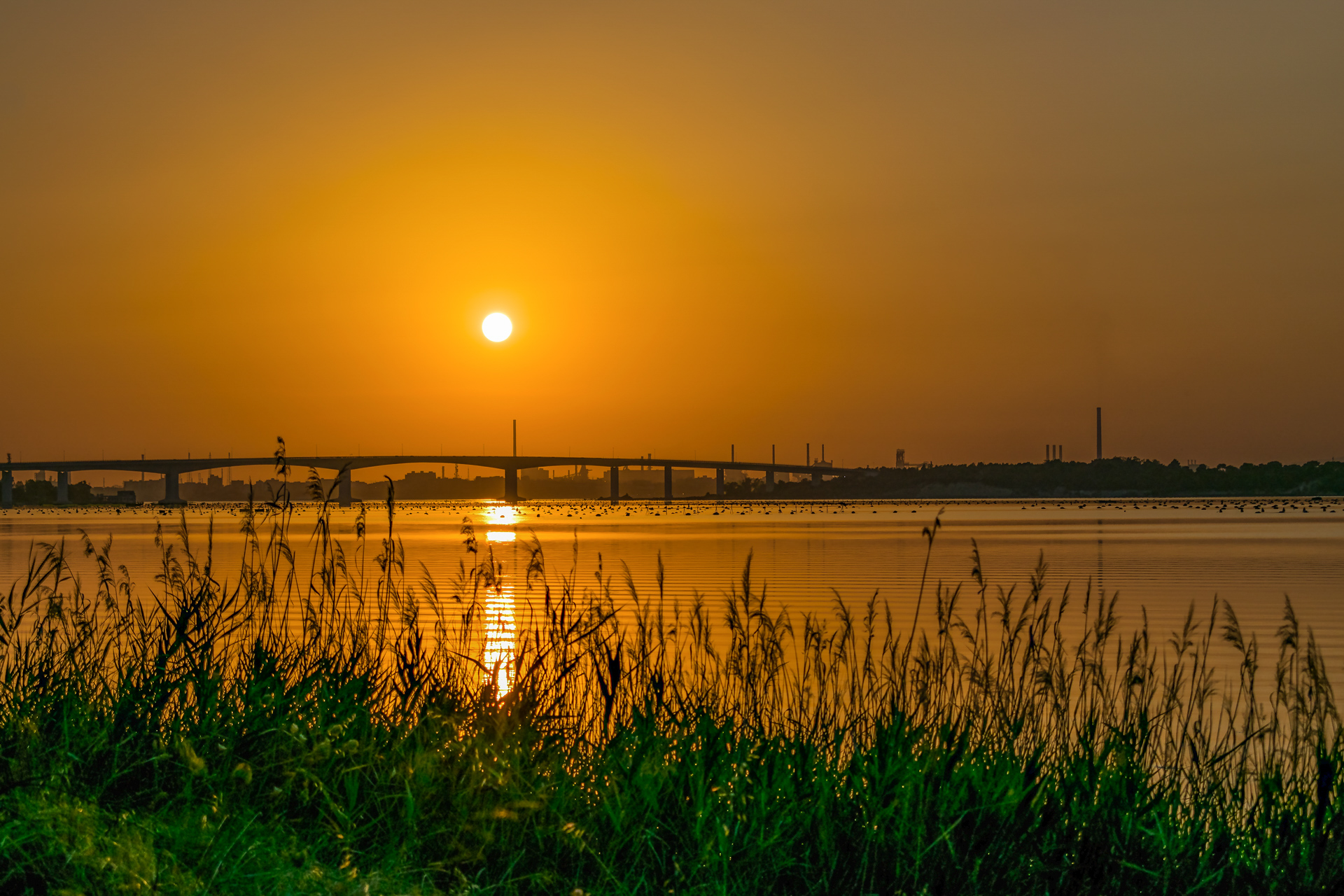 Sunset on the small sea