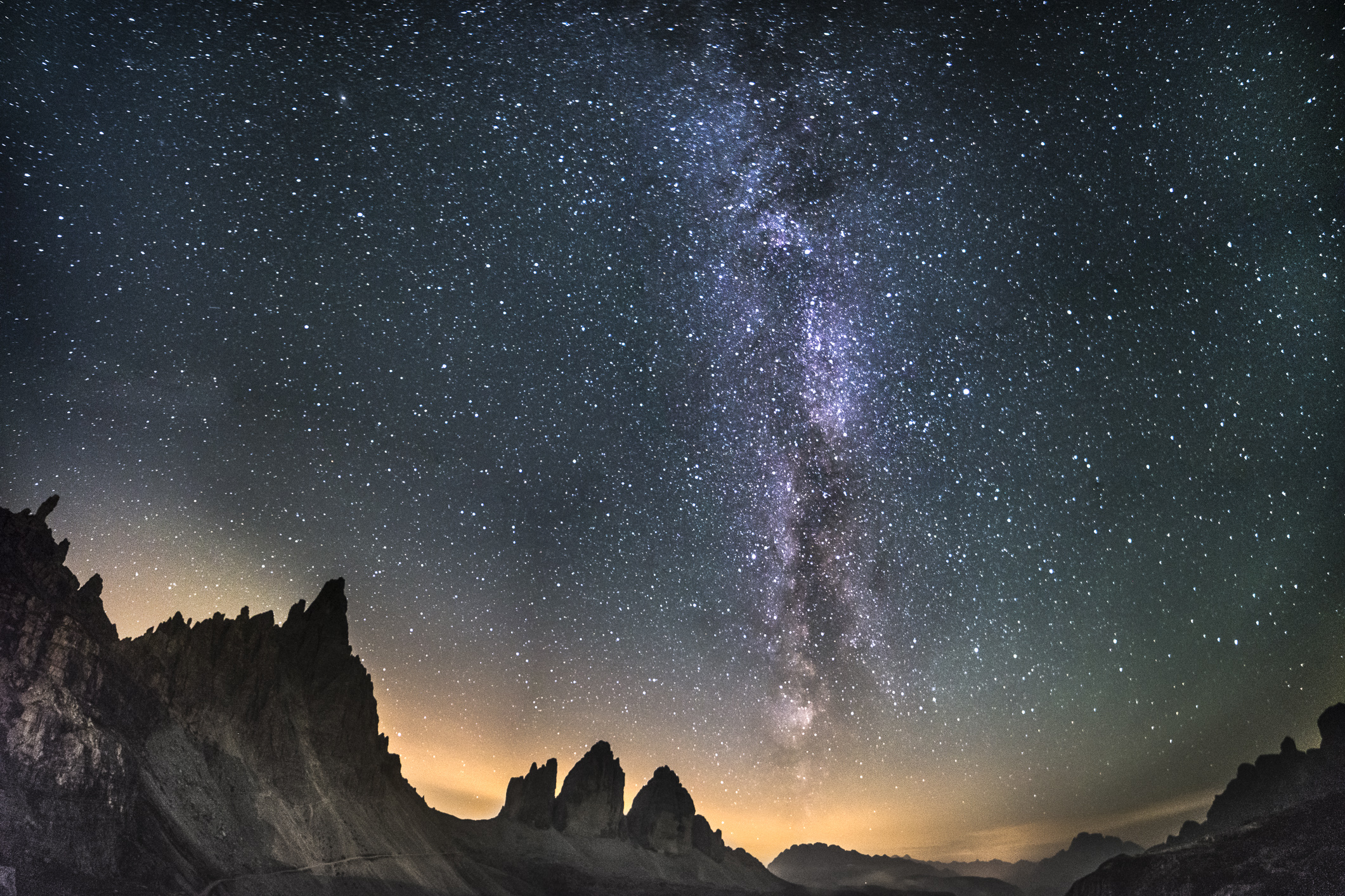 Panorama di notte alle 3 cime di Lavaredo