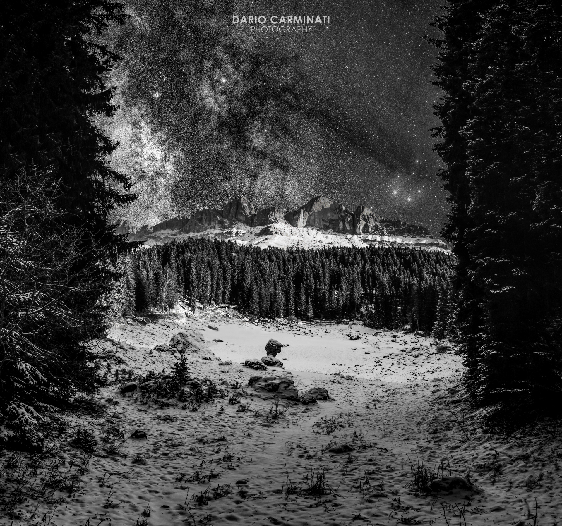 Night Sky over Carezza Lake