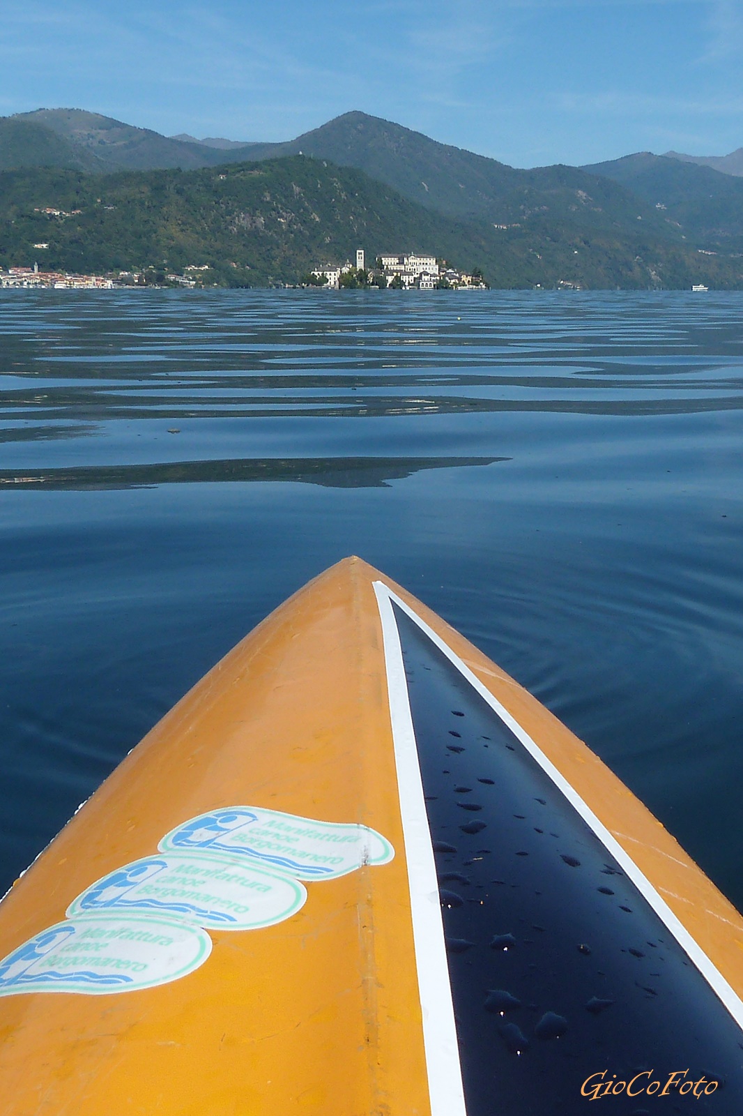 Pointing to the island