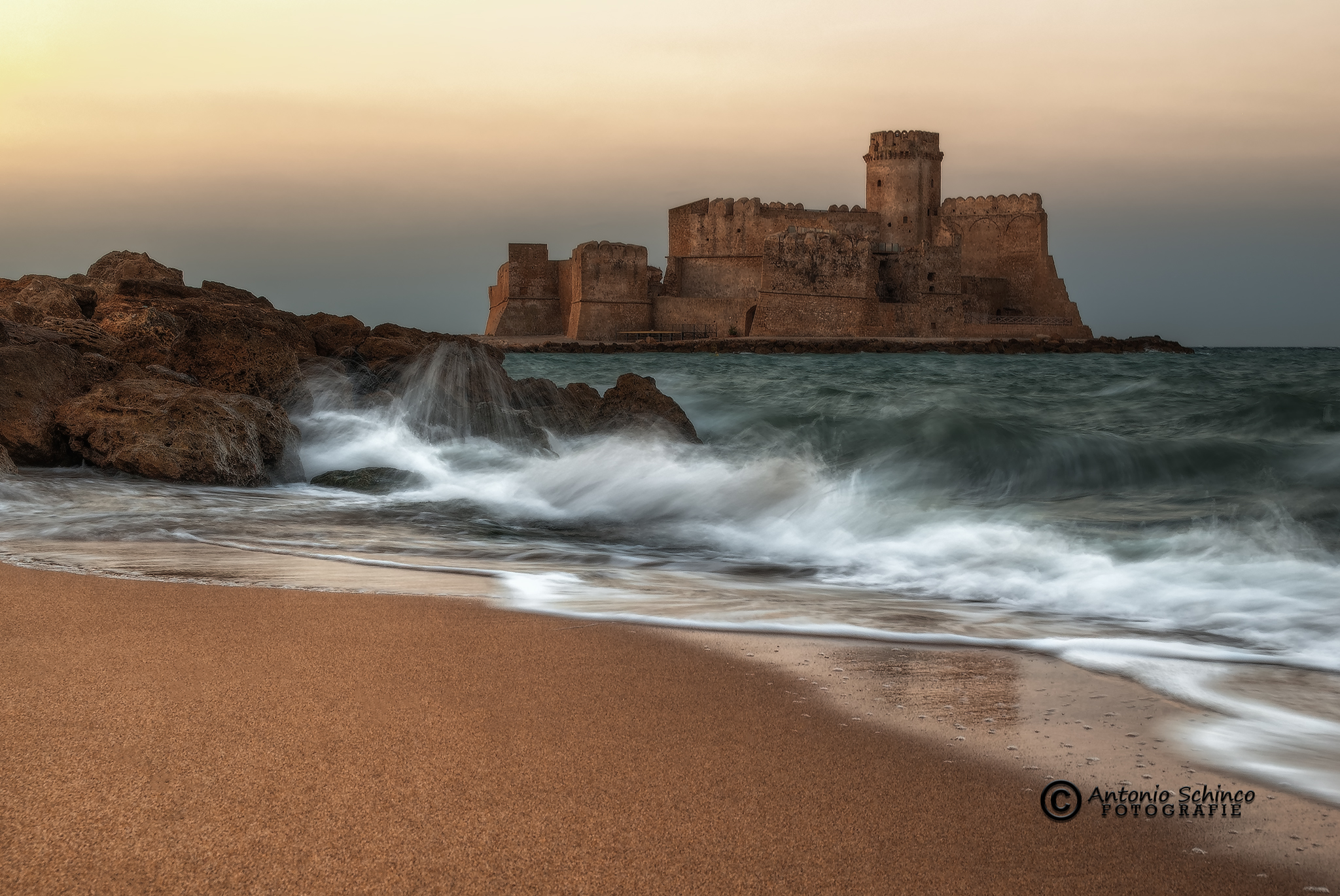 The Aragonese Castle at the early morning lights