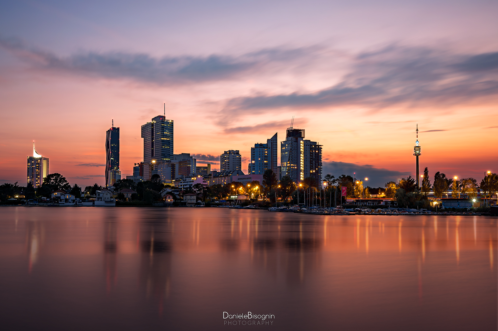 Sunset at Donau City