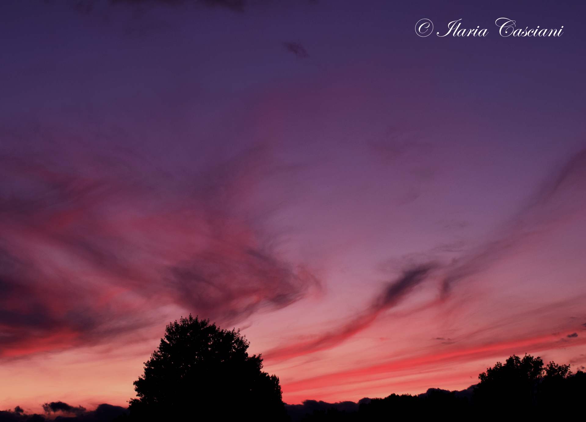 Brushes of watercolor, oil on the sky.