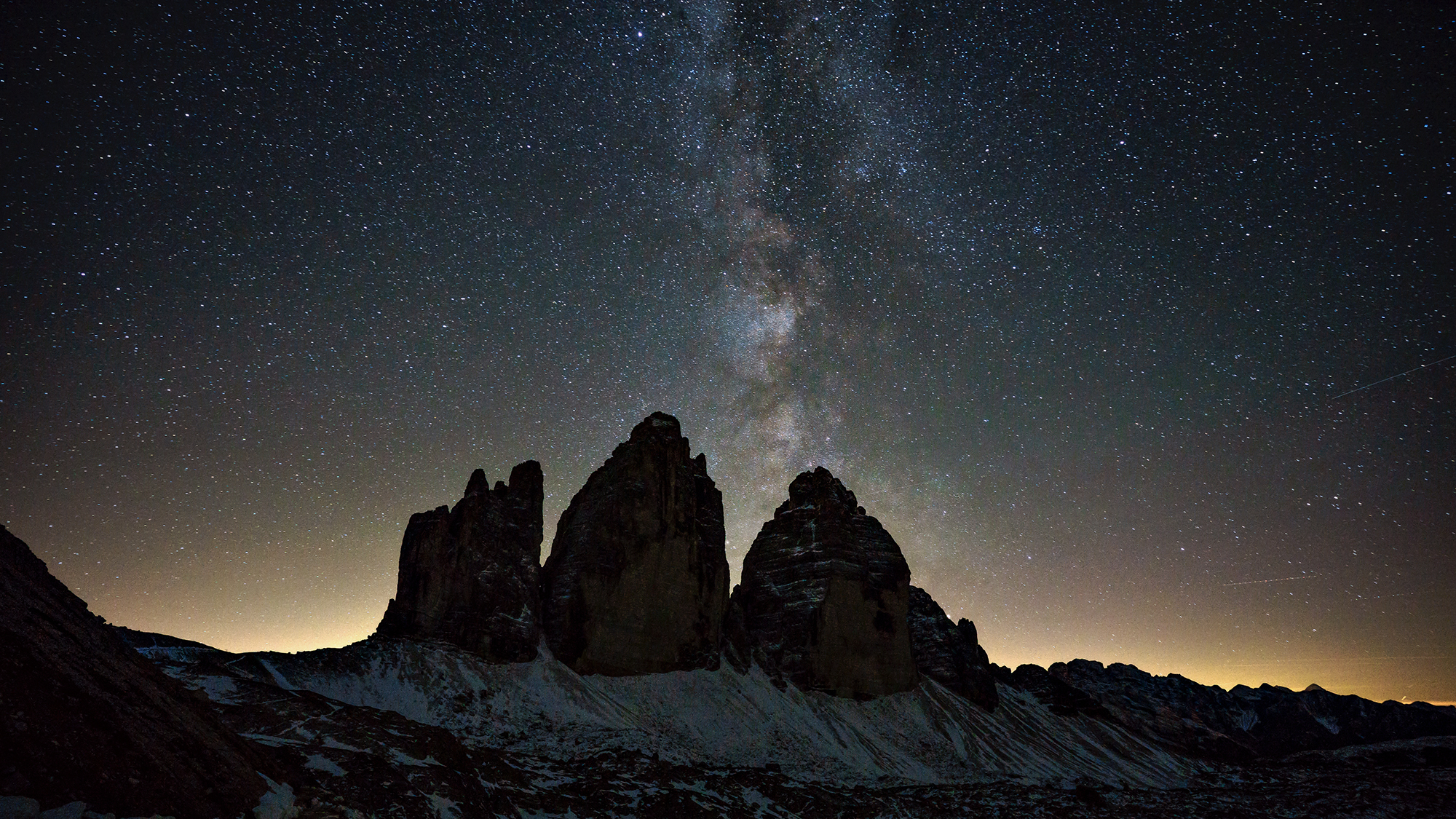 Tre Cime di Lavaredo con Via Lattea