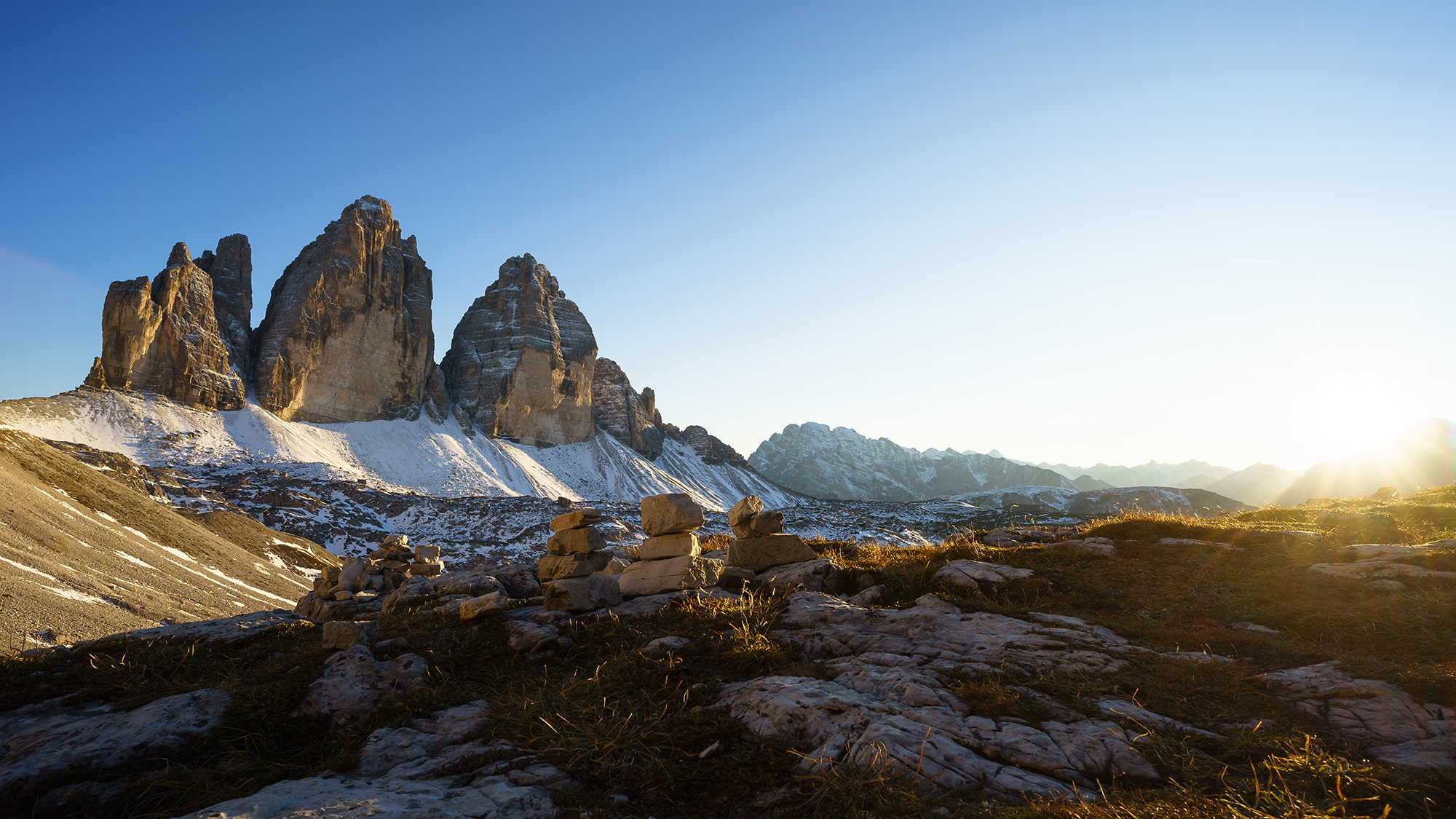 Tre Cime di Lavaredo al tramonto
