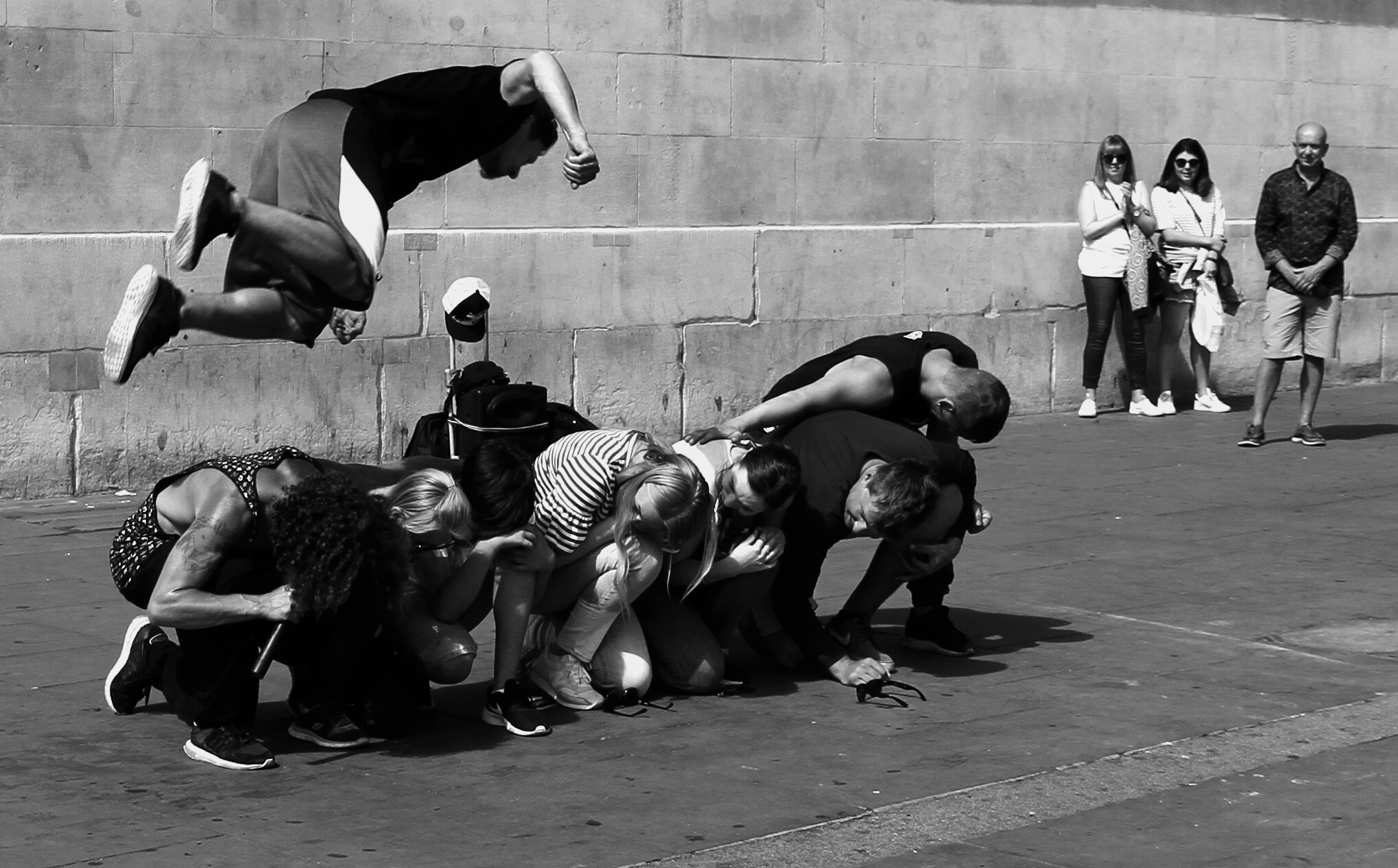 artisti di strada a Trafalgar sq.