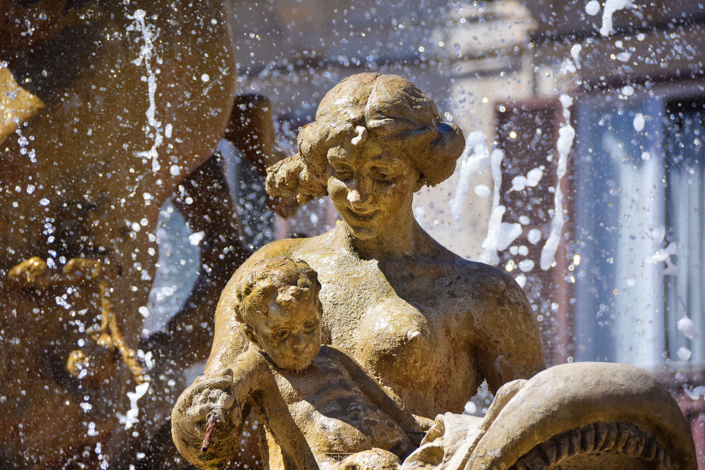 Sicily - Syracuse, Piazza Archimede detail