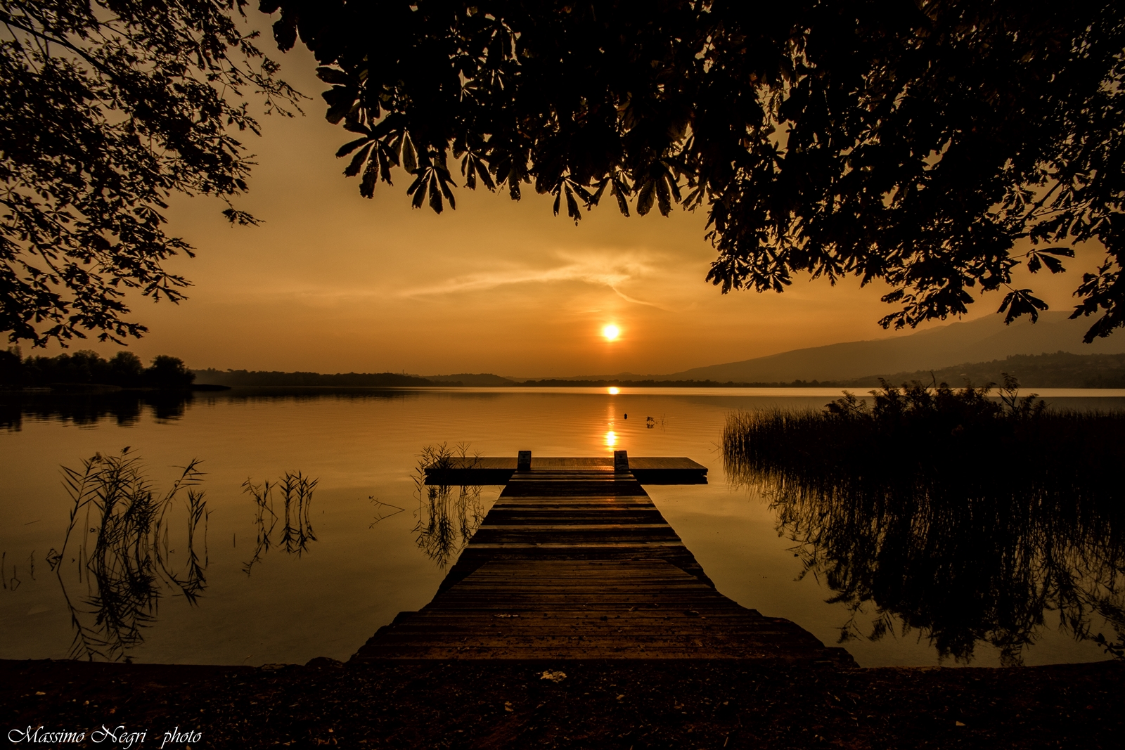 sunset over the lake