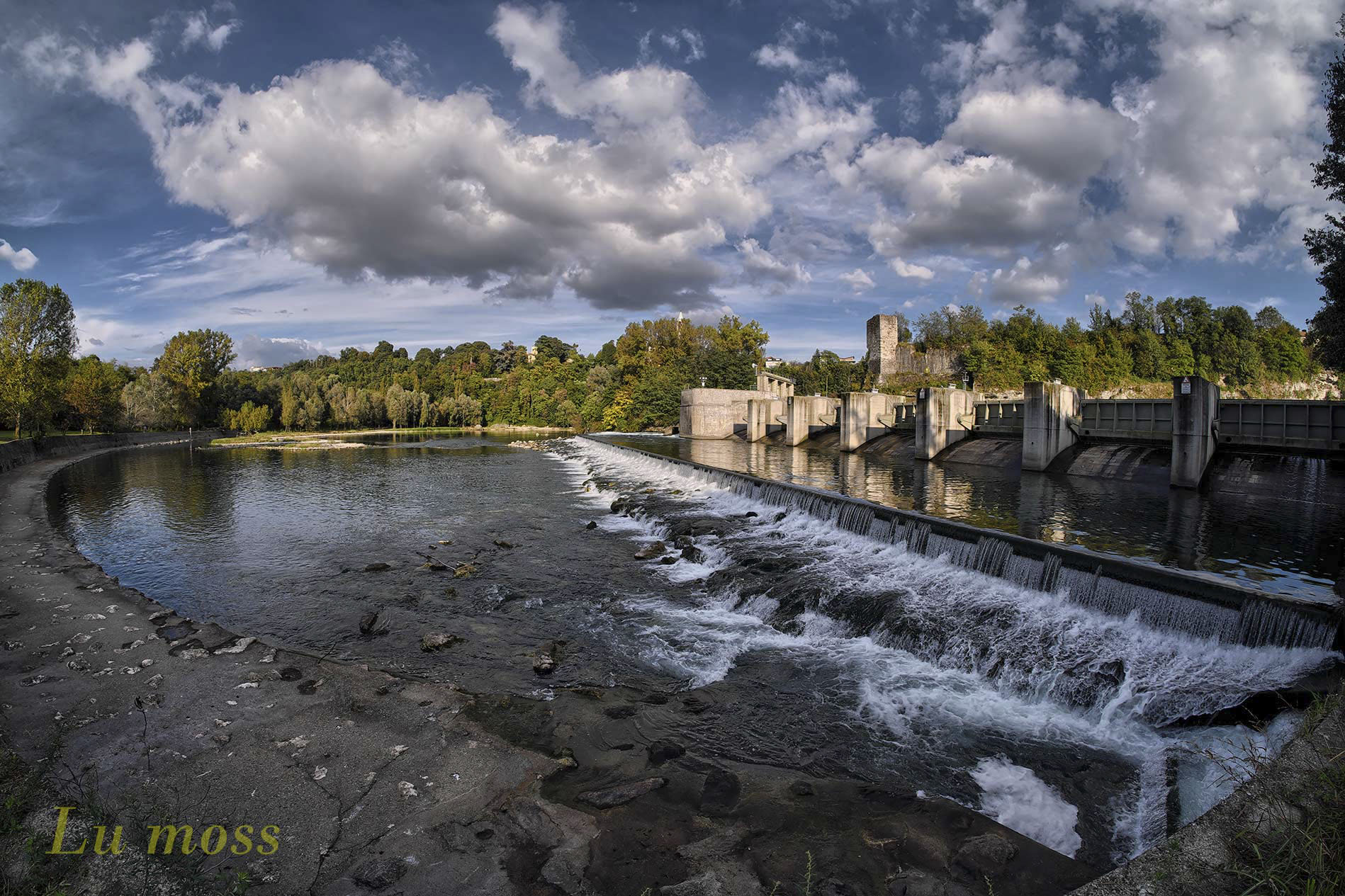 Dam of the Taccani hydroelectric power plant.