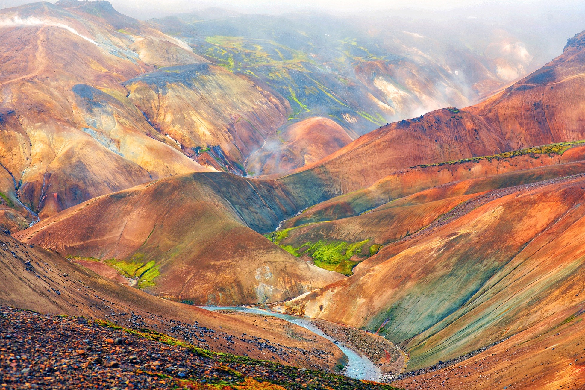 The colors and fumaroles of Kerlingarfjol (Iceland)